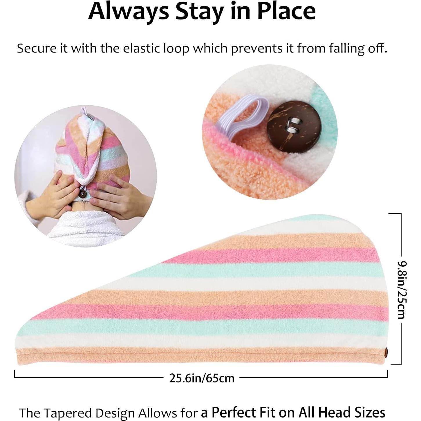 Toalla de Microfibra AuroTrends para Cabello 2Pack Arcoíris