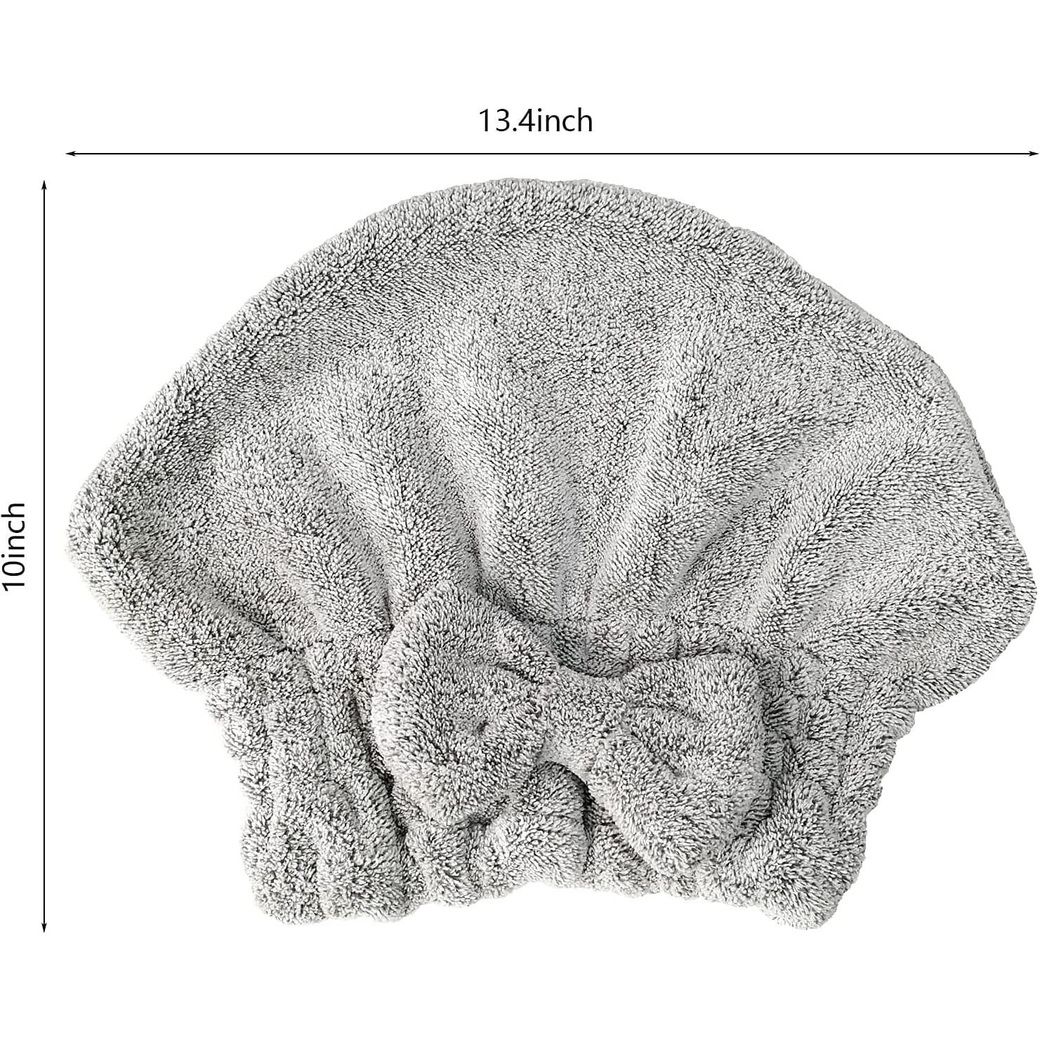 Toalla de Microfibra SportMore para Cabello - 2 Pcs Rayas y Gris