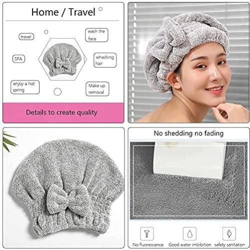 Toalla de Microfibra SportMore para Cabello - 2 Pcs Rayas y Gris