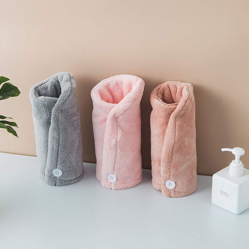 Toalla de Secado de Cabello Microfibra Tyonmujo Gris 26.5x18.9cm