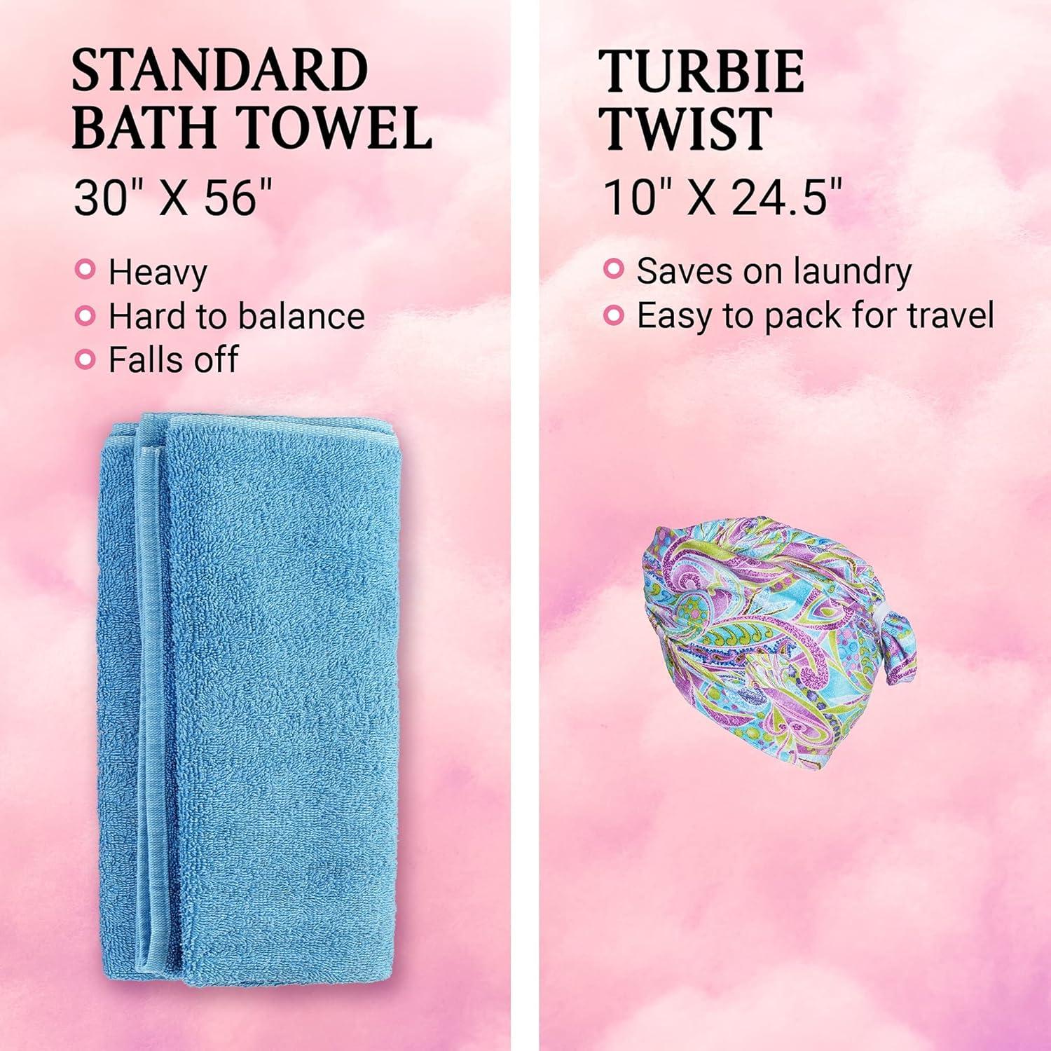 Turbie Twist Toalla de Microfibra para Cabello - 2 Unidades Paisley