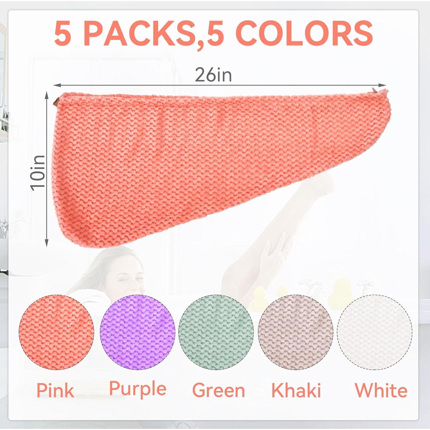 Paquete de 5 Toallas de Microfibra EYBDYB - Secado Rápido 57x25 cm