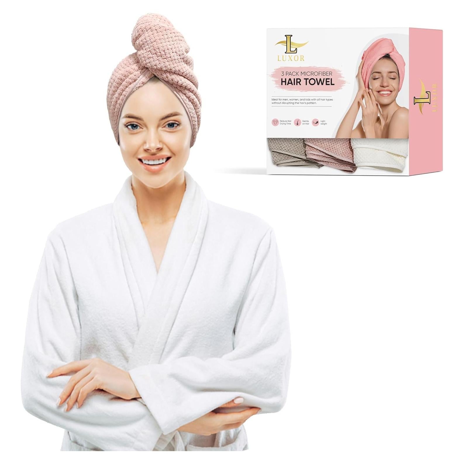 Toallas de Microfibra para el Cabello Luxor - Paquete de 3