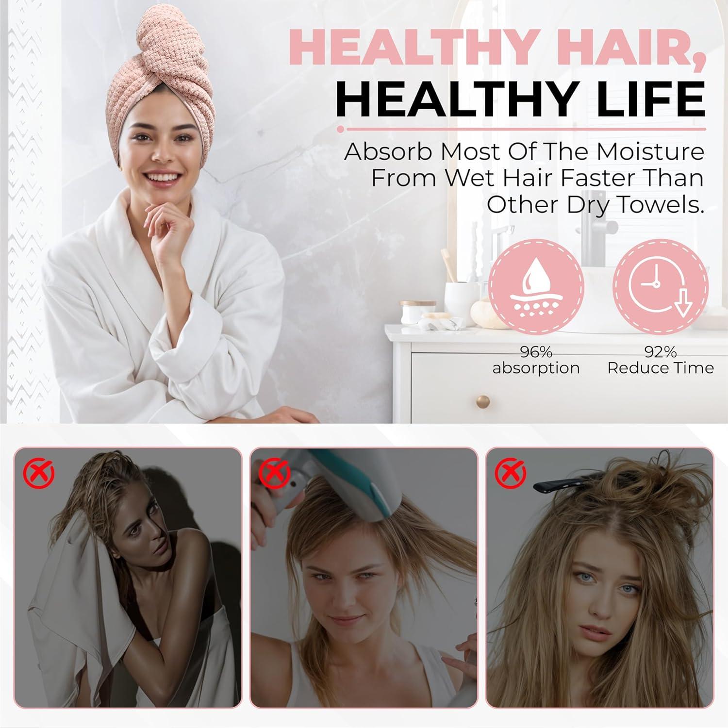 Toallas de Microfibra para el Cabello Luxor - Paquete de 3