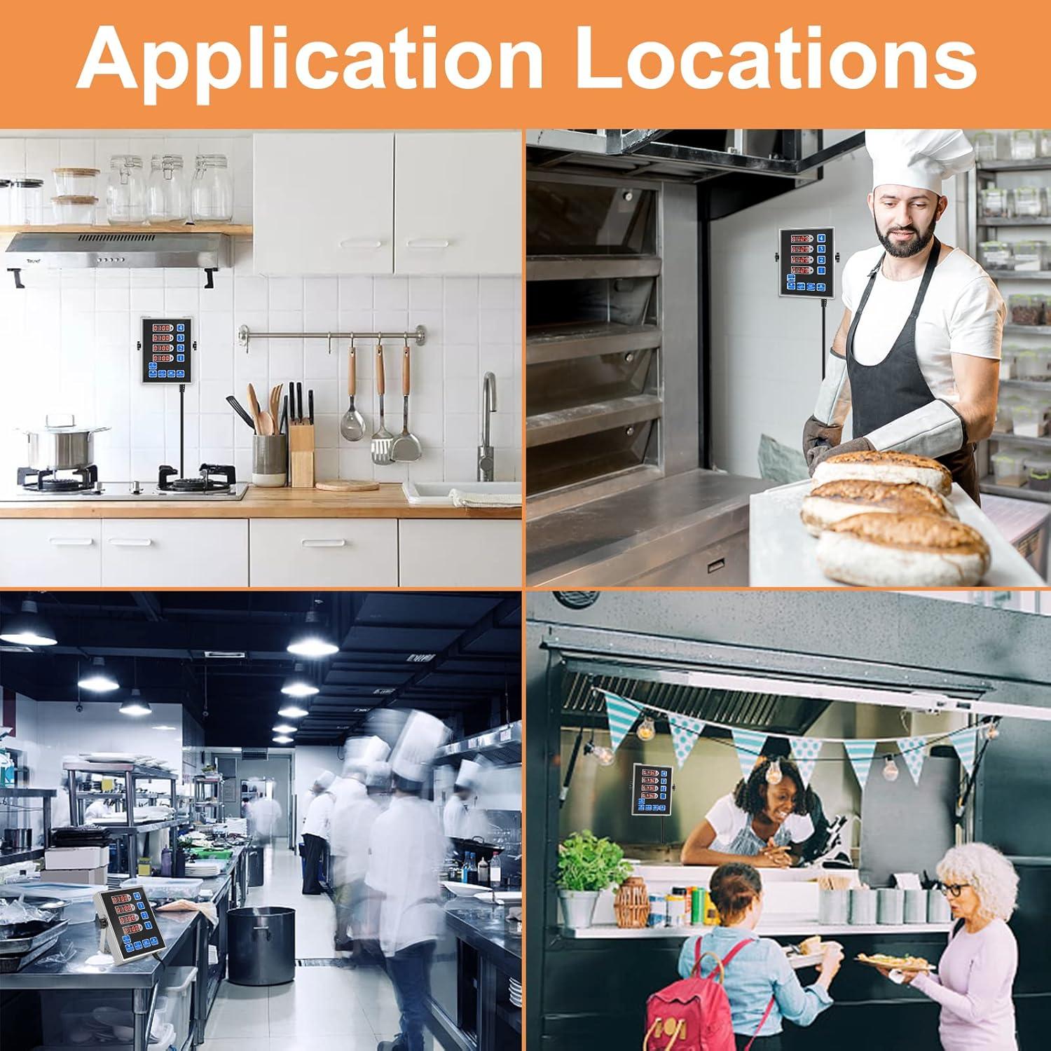 Temporizador Digital de Cocina YOOYIST 4 Canales Acero Inoxidable