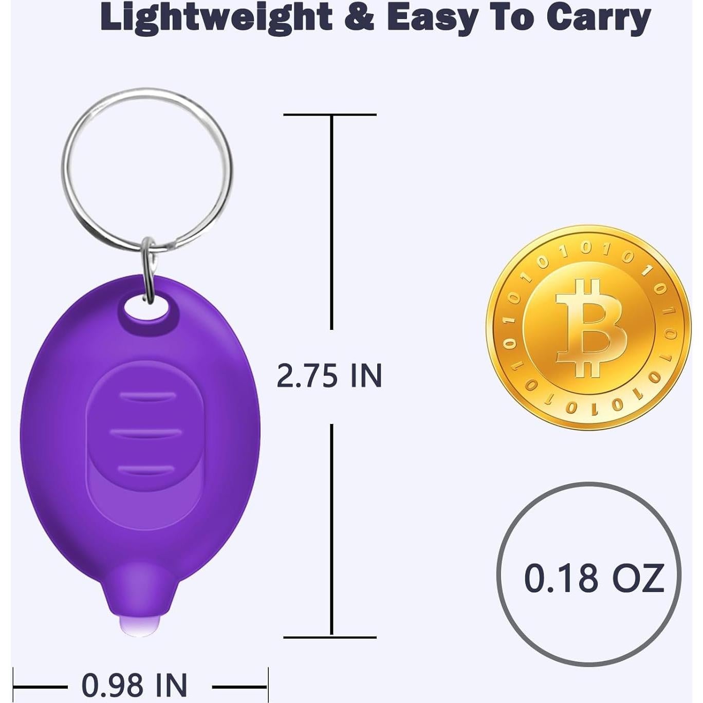 Mini Linterna UV de Llavero Daemson, 12 Lúmenes, Púrpura