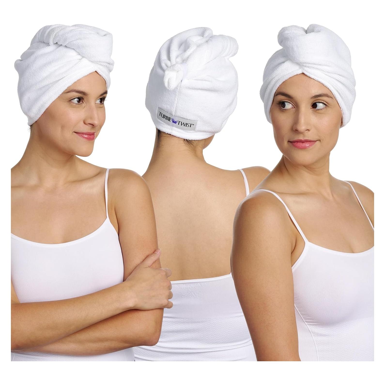 Turbie Twist Toallas de Algodón para Cabello - Paquete de 3 - Secado Rápido