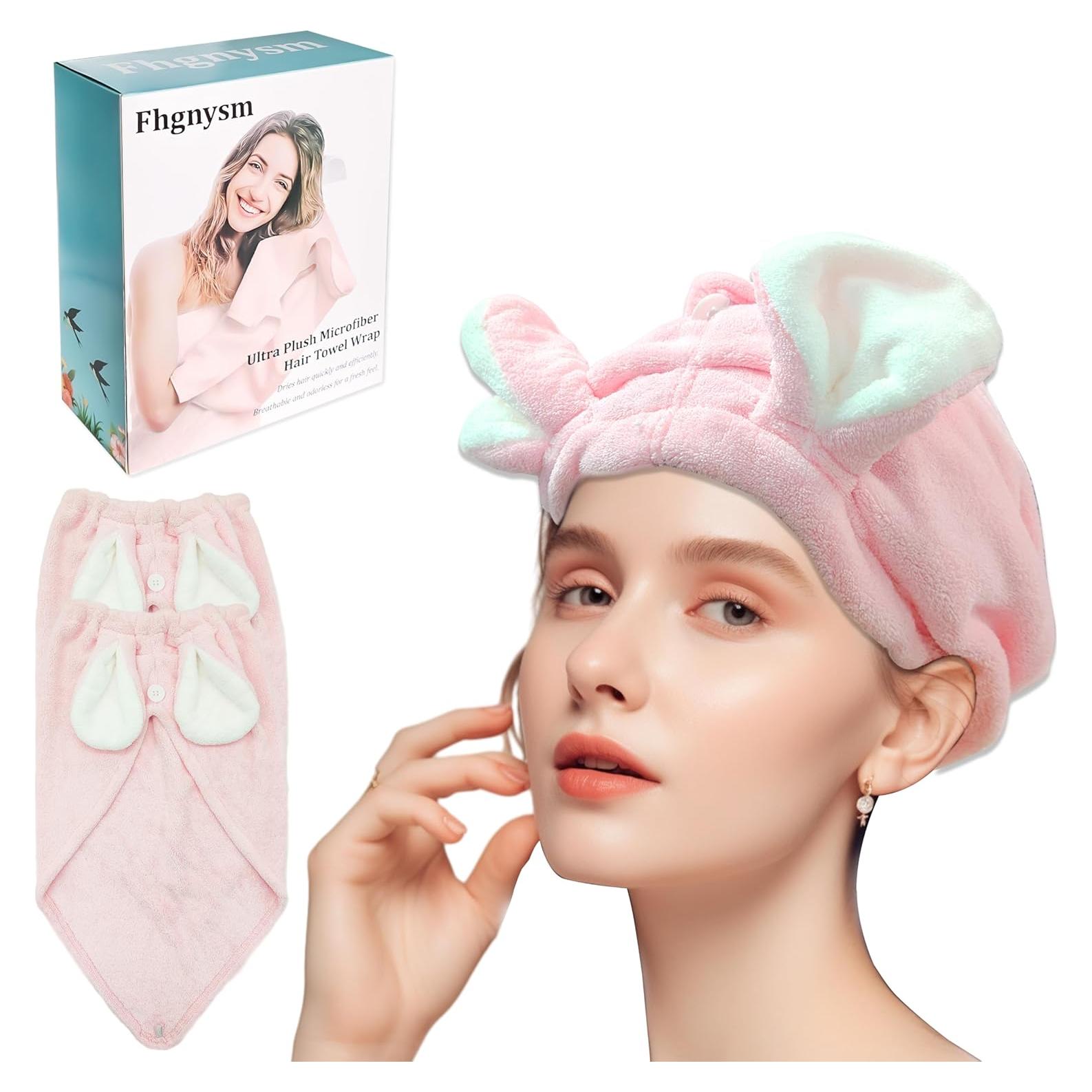 Toallas de Microfibra para Cabello fhgnysm - 2 Unidades Rosa