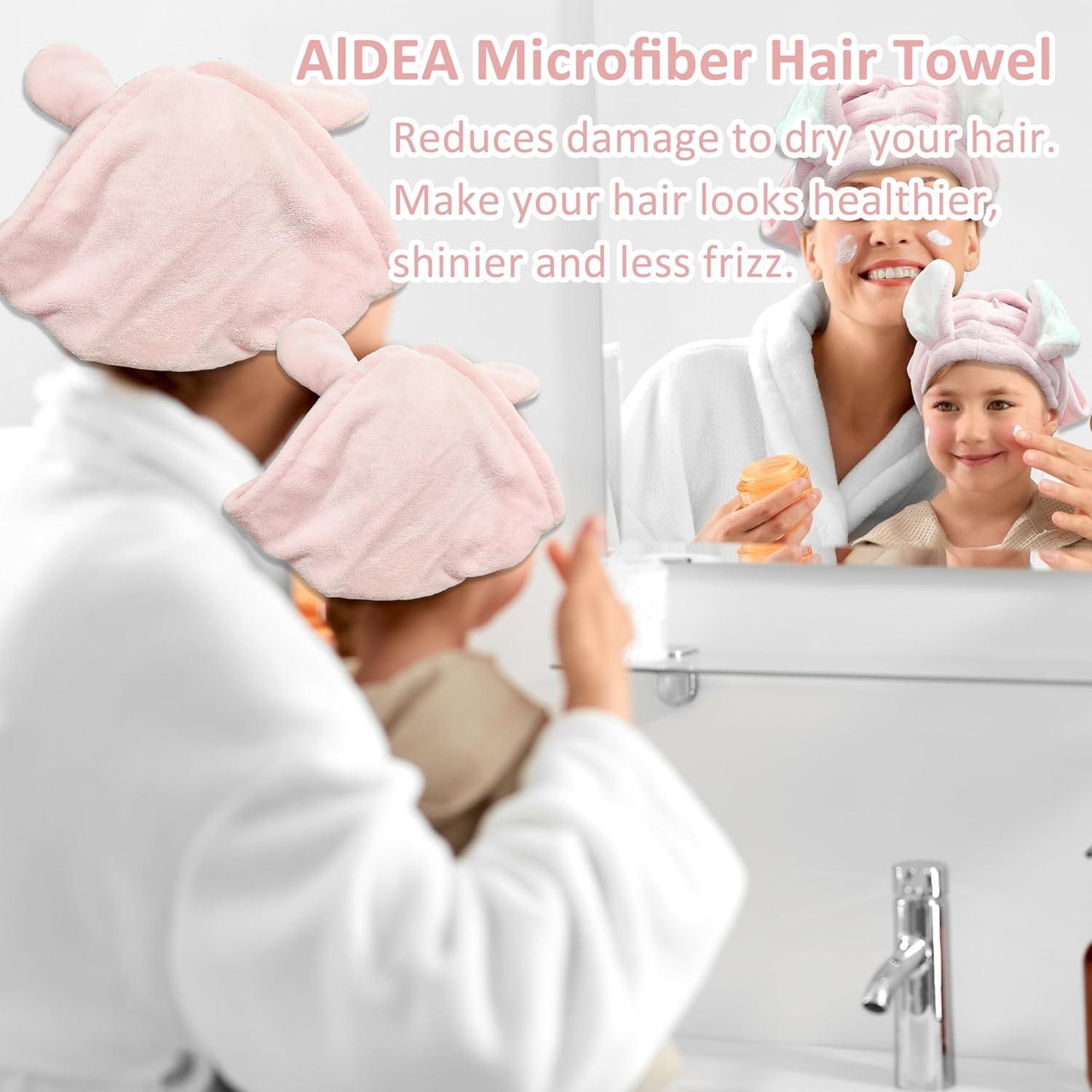 Toallas de Microfibra para Cabello fhgnysm - 2 Unidades Rosa