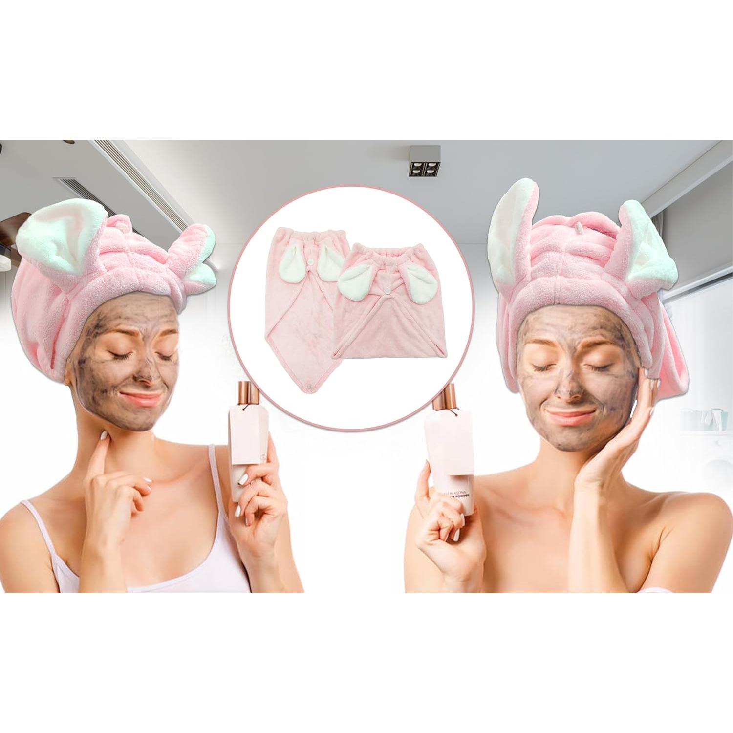 Toallas de Microfibra para Cabello fhgnysm - 2 Unidades Rosa