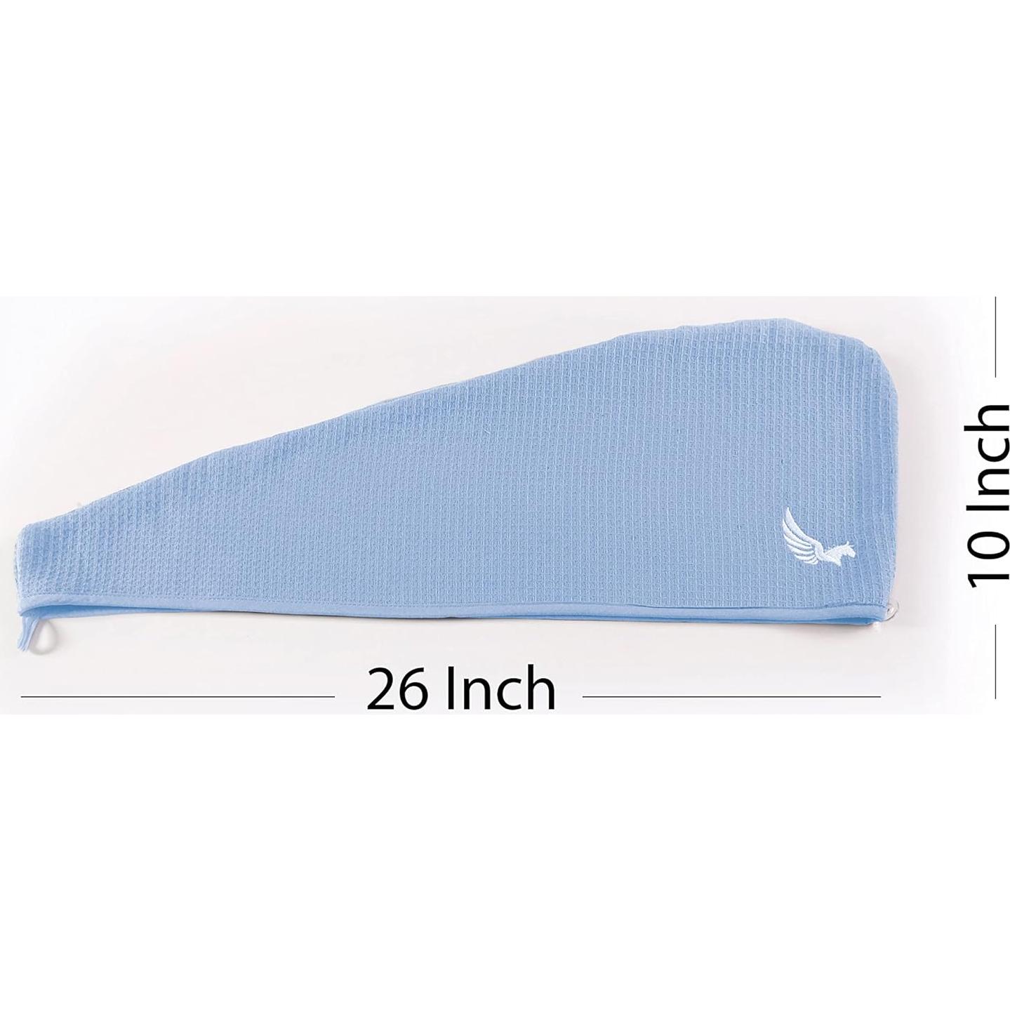 Toalla de Cabello Selarus 100% Algodón Turco 400-GSM Azul