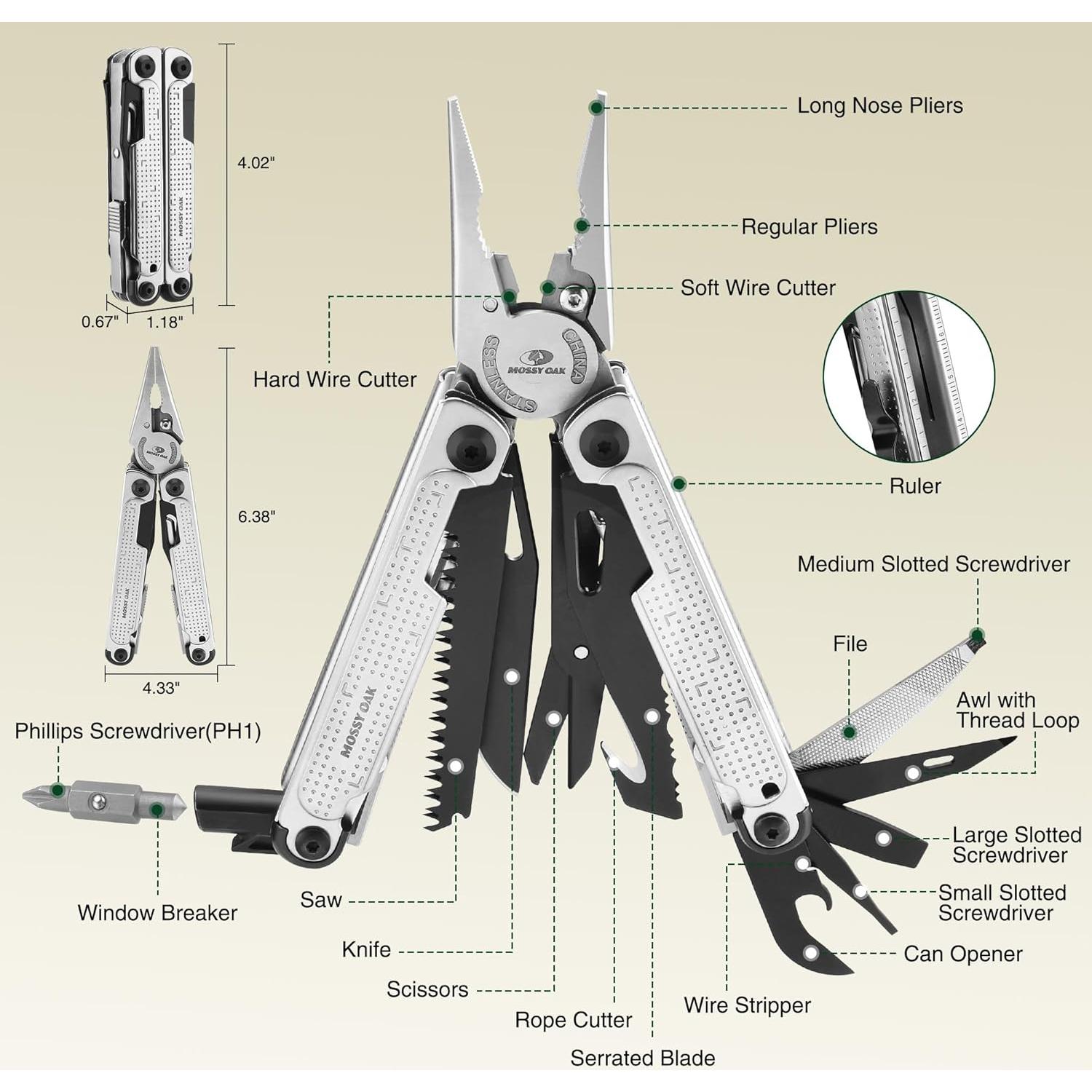 Multiherramienta MOSSY OAK 20-en-1 Acero Inoxidable
