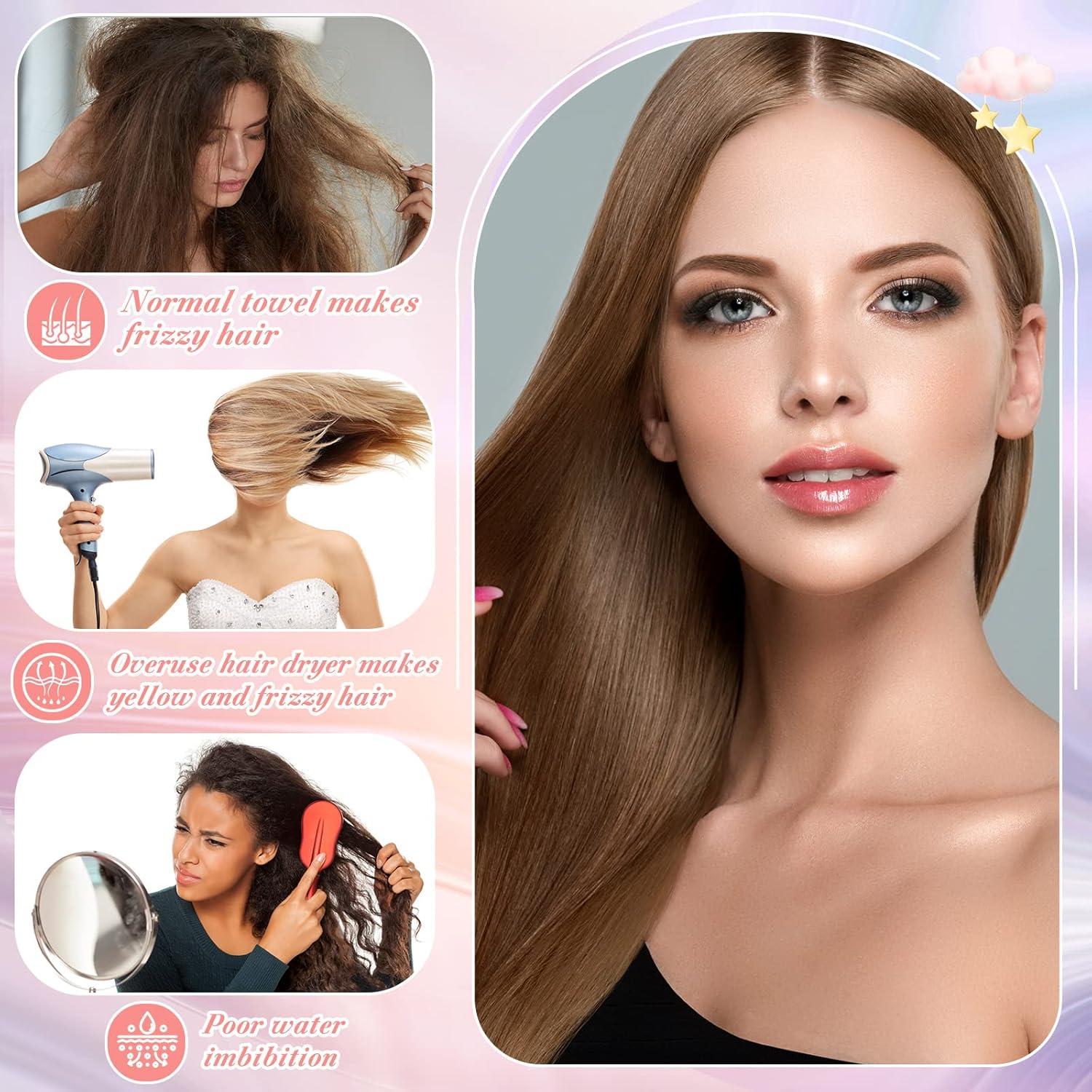 4 Toallas de Microfibra Sureio para Secado Rápido de Cabello