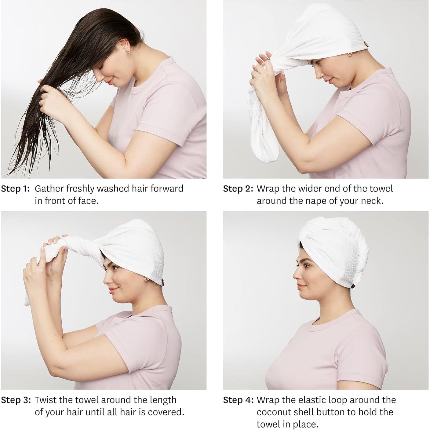 Toalla Turbante T3 Luxe Microfibra Waffle 18x25cm