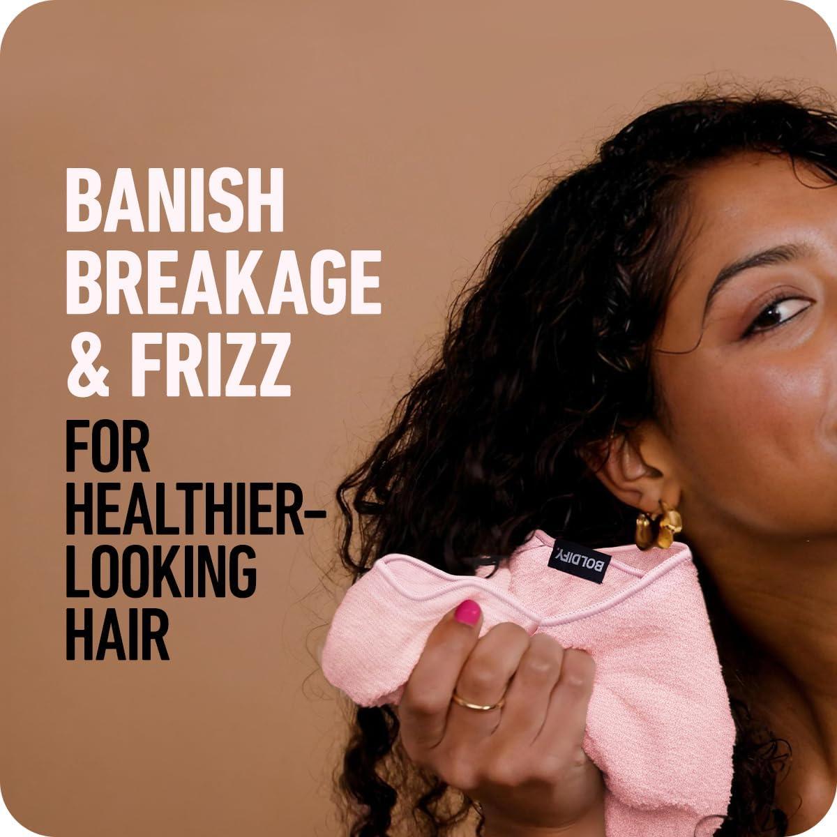 Toalla de Microfibra Boldify para Cabello Fino y Rizado - Rosa