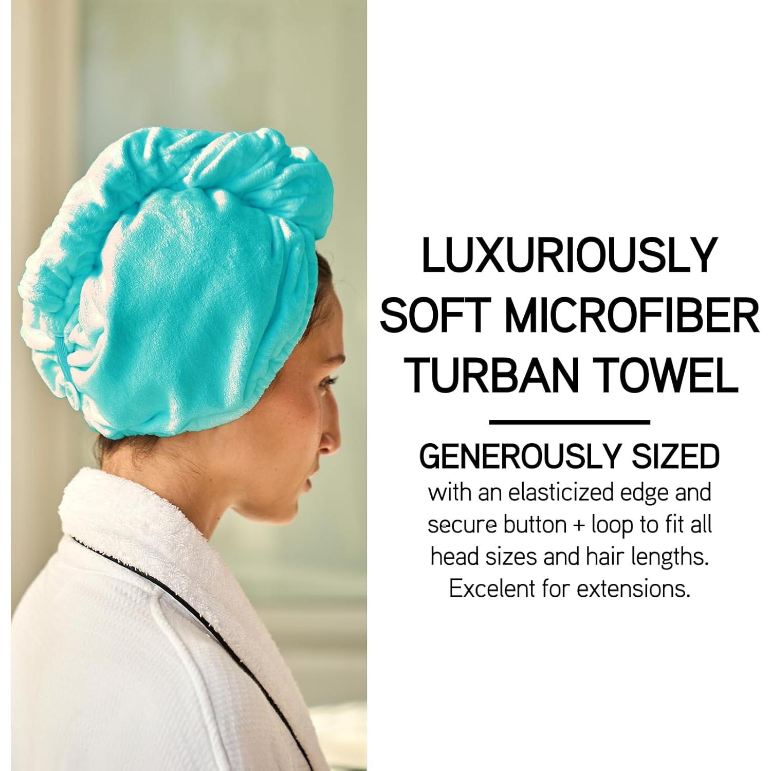 Toalla Turbante Iles Formula Azul - Microfibra Secado Rápido