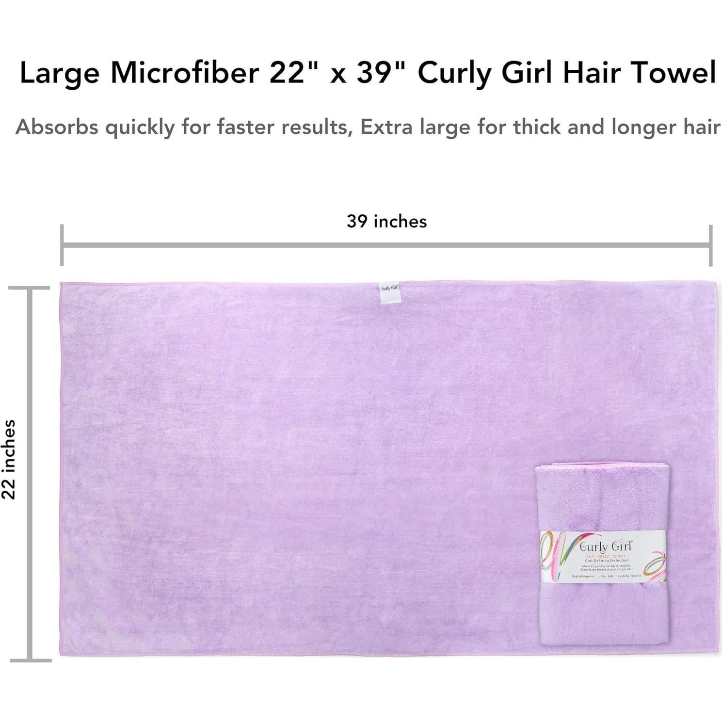 Toalla de Microfibra Curly Girl Lavanda Anti-Frizz 55.88x99.06cm