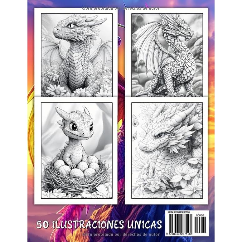 Dragones Místicos: Libro para Colorear para Adultos con Criaturas Míticas Caprichosas y Grandes Ilustraciones para la Relajación, el Alivio del Estrés y la Creatividad (Spanish Edition)