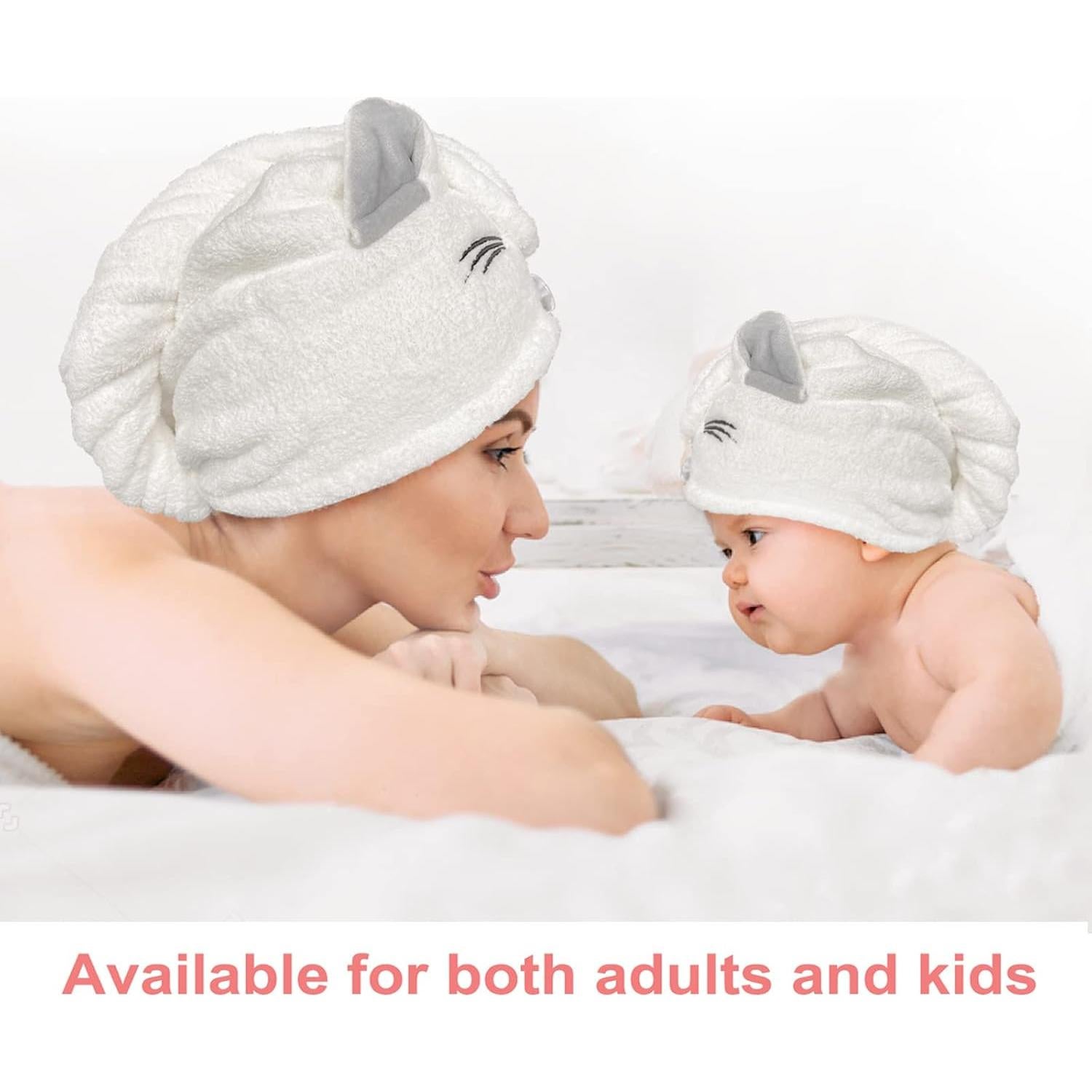 Toalla de Cabello Microfibra SISITEN Azul y Rosa 65x25cm