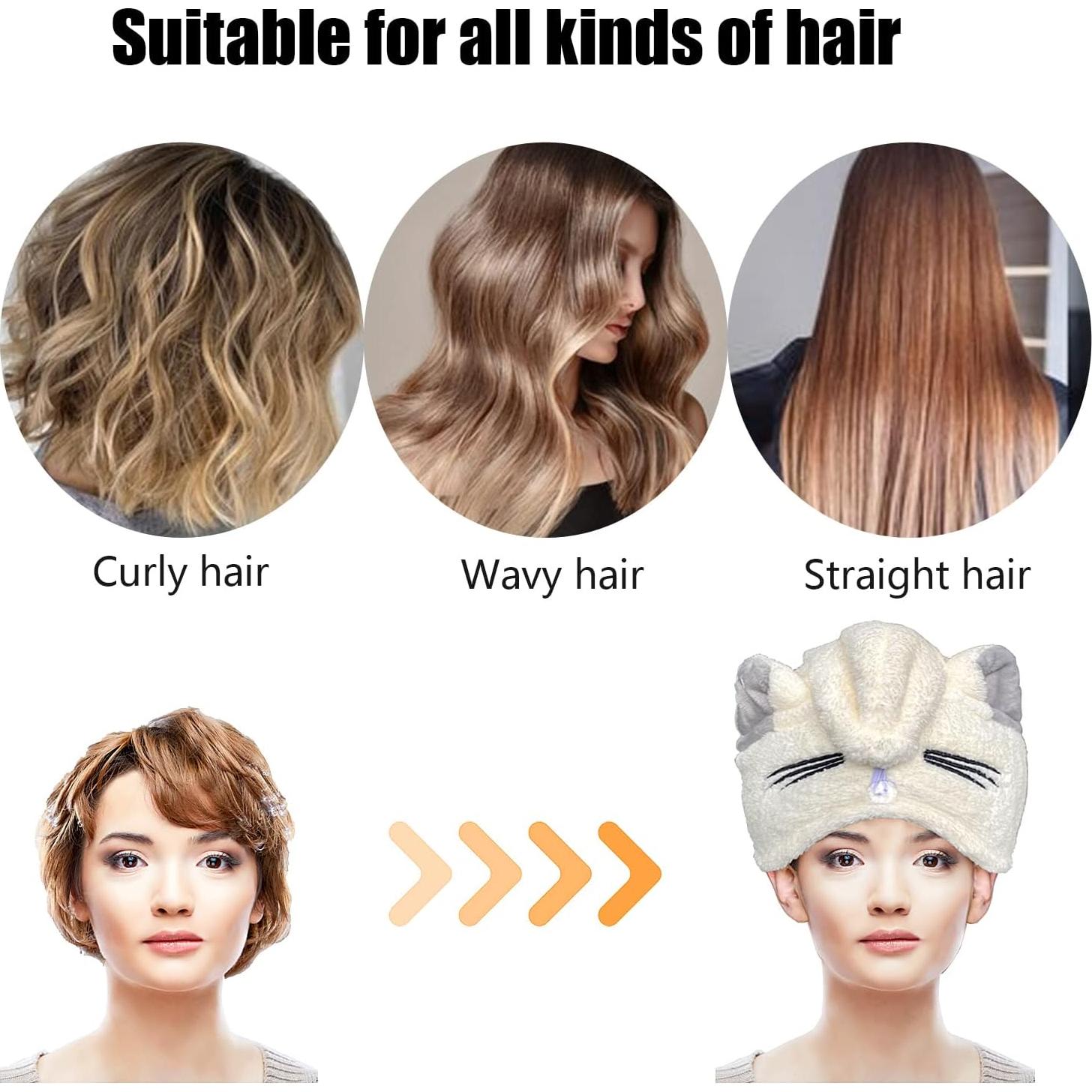 Toalla de Cabello Microfibra SISITEN Azul y Rosa 65x25cm