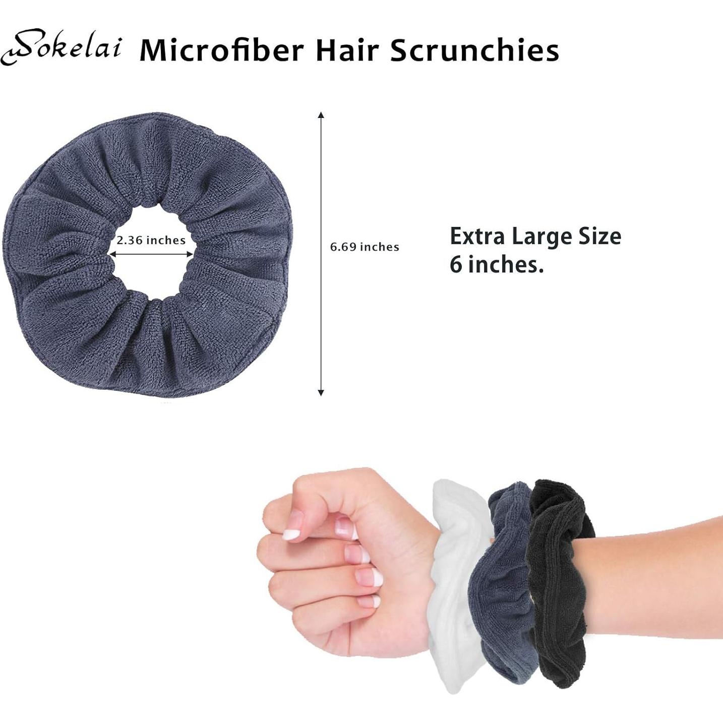 Scrunchies de Microfibra Wokelai - Toalla Secado Cabello 15.24cm