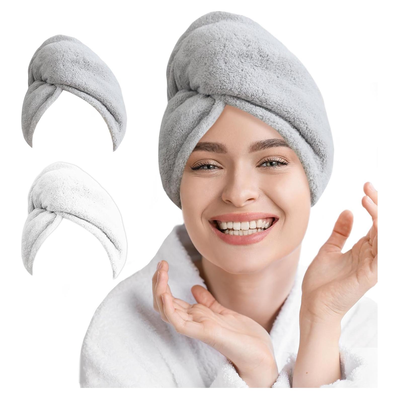 Paquete de 2 Toallas de Microfibra AGLIFEFY para Cabello 66x25.4cm