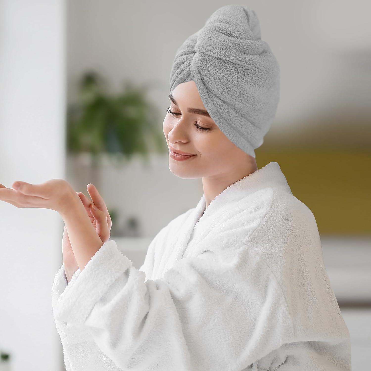 Paquete de 2 Toallas de Microfibra AGLIFEFY para Cabello 66x25.4cm