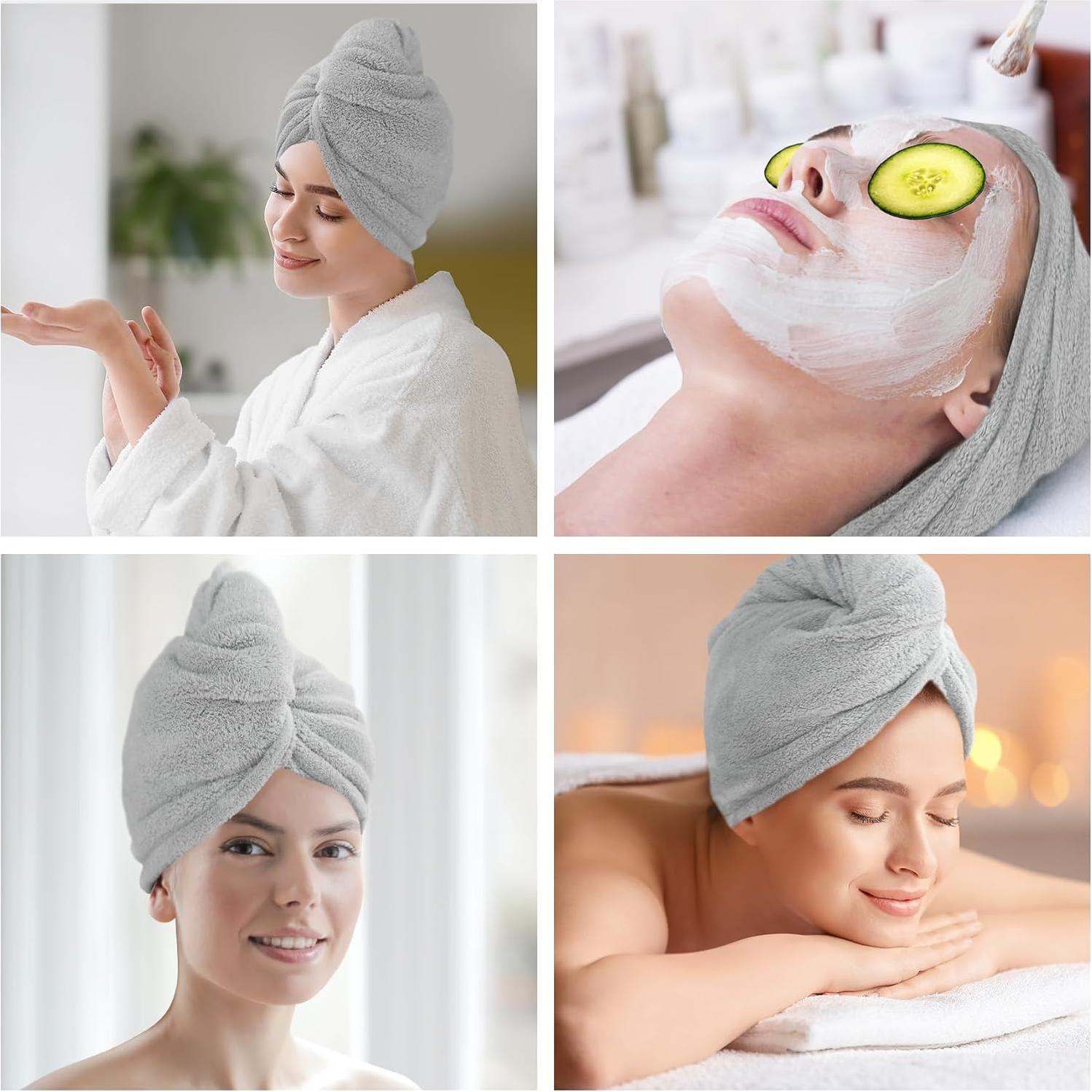 Paquete de 2 Toallas de Microfibra AGLIFEFY para Cabello 66x25.4cm