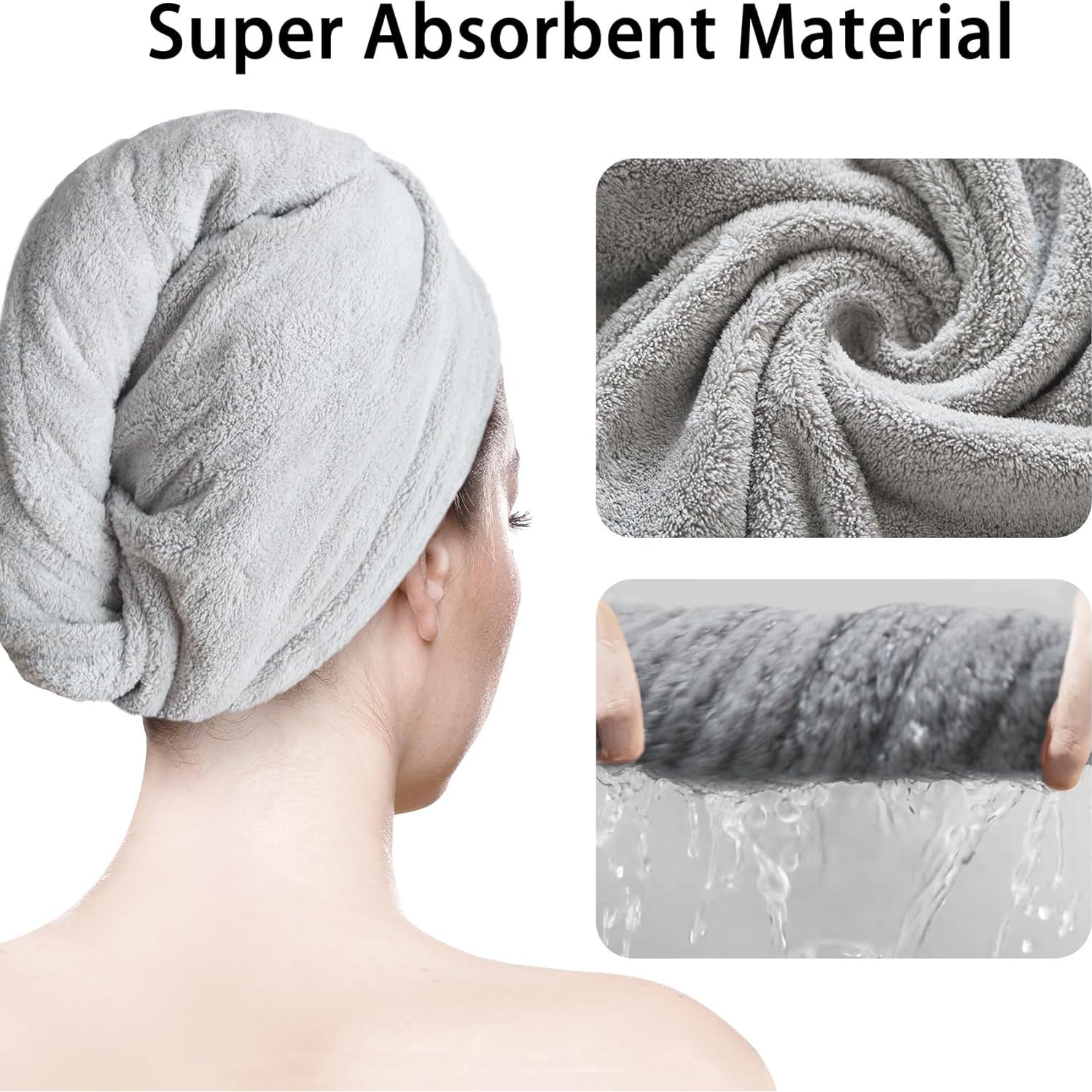 Paquete de 2 Toallas de Microfibra AGLIFEFY para Cabello 66x25.4cm
