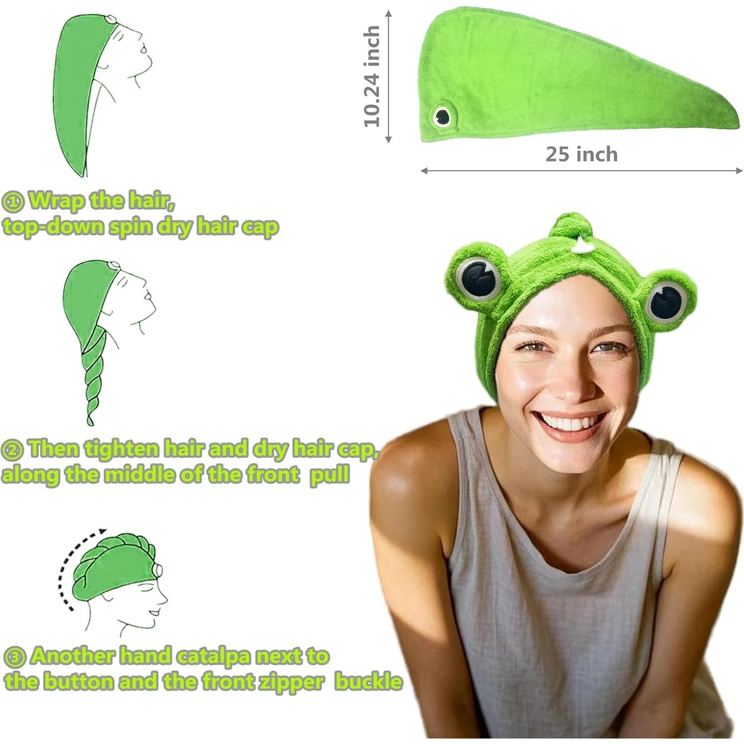 2 Toallas de Microfibra para el Cabello Globalnice - Diseño Rana