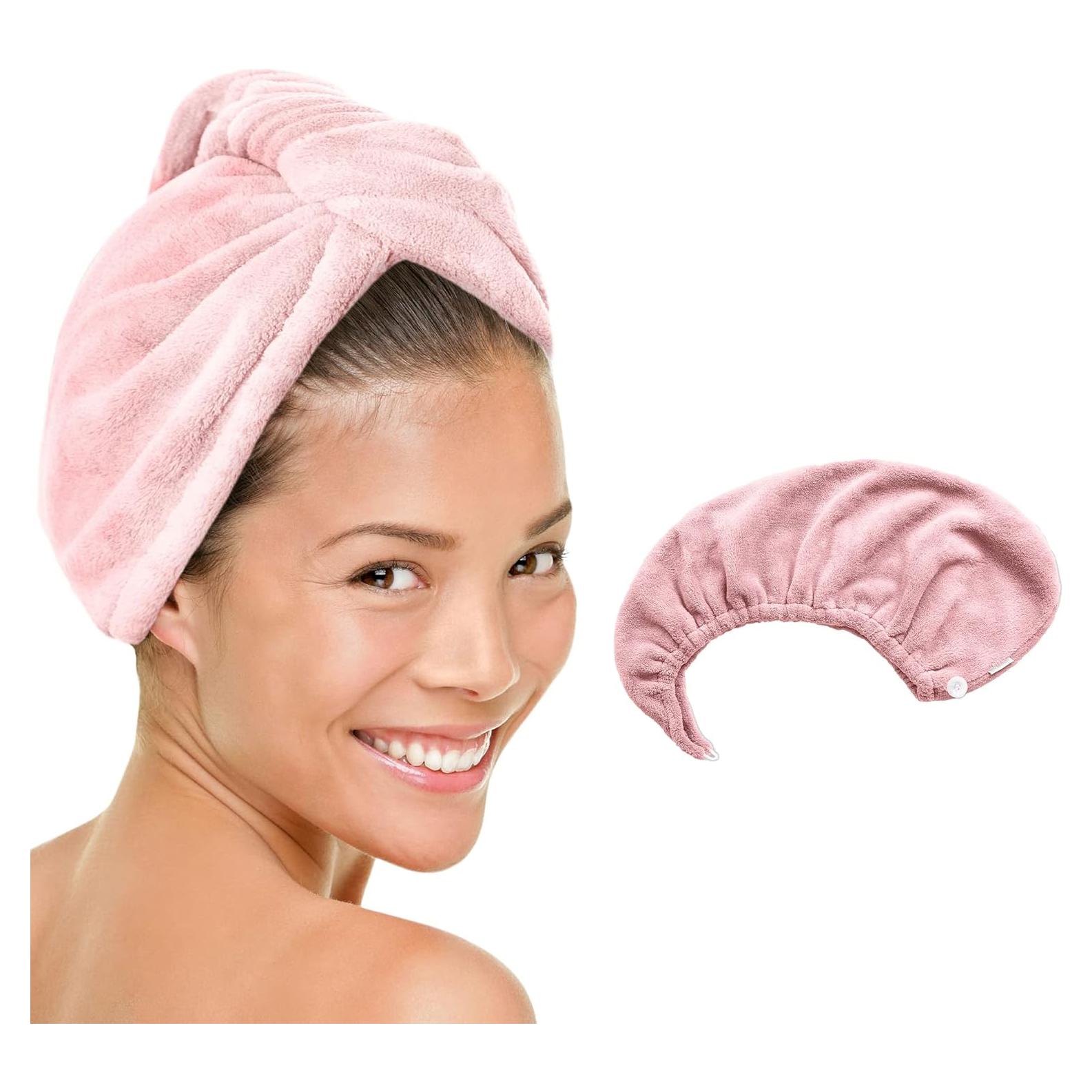 Toalla de Cabello Ultra-Absorbente MICRODRY Rosa 1 Pieza