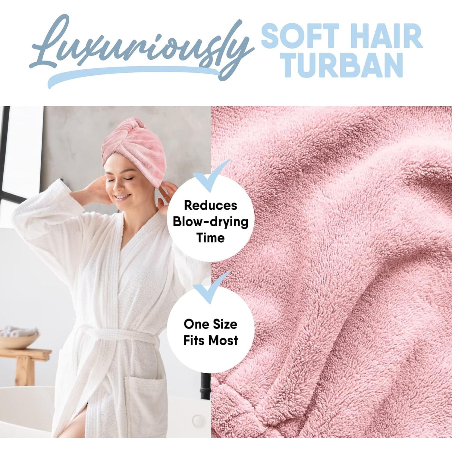 Toalla de Cabello Ultra-Absorbente MICRODRY Rosa 1 Pieza