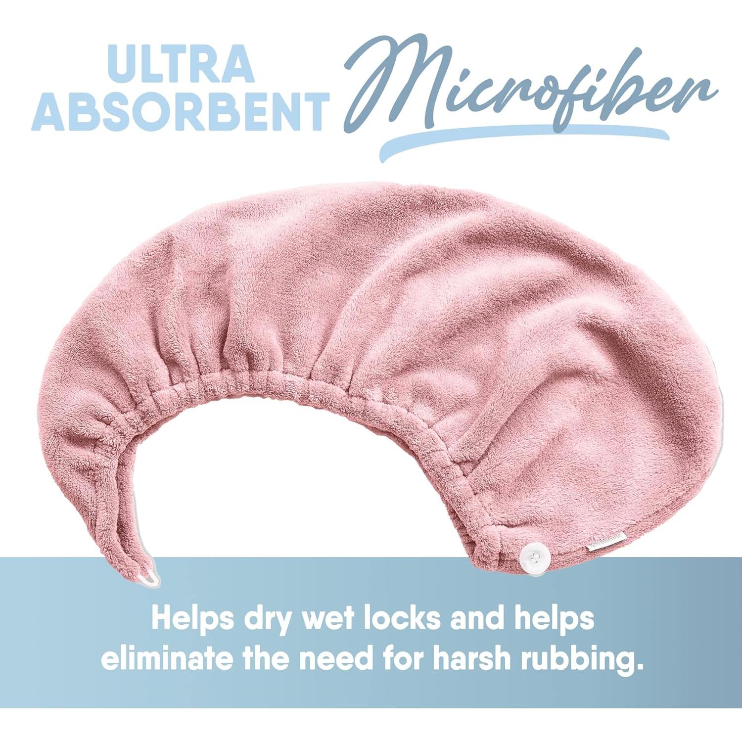 Toalla de Cabello Ultra-Absorbente MICRODRY Rosa 1 Pieza