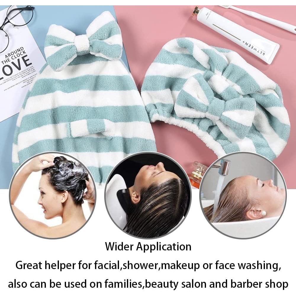 Gorro de toalla de microfibra SHxxyljh para cabello - 2 unidades