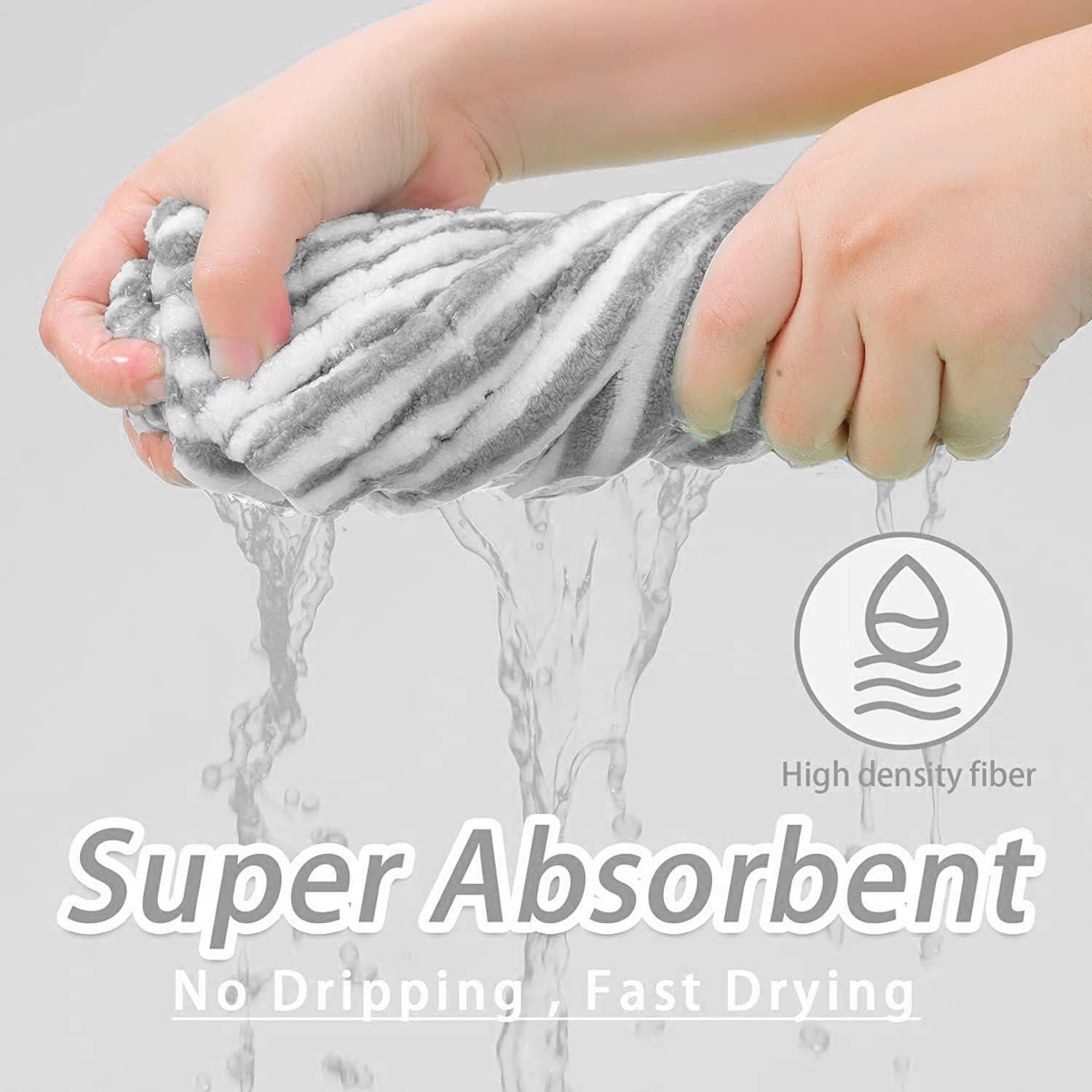 Gorro de toalla de microfibra SHxxyljh para cabello - 2 unidades