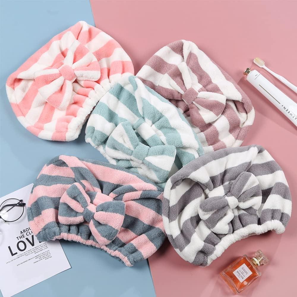 Gorro de toalla de microfibra SHxxyljh para cabello - 2 unidades