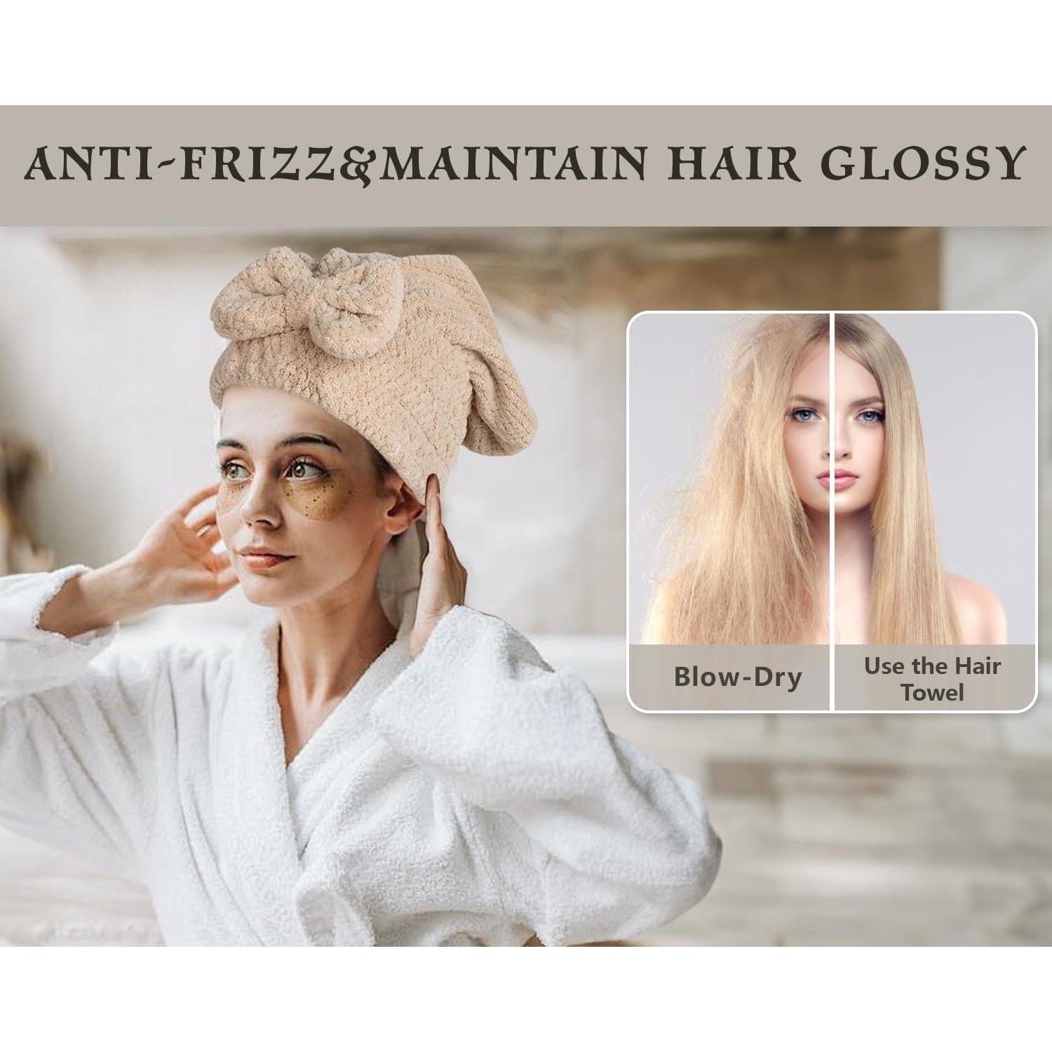 Toalla para el cabello Molirex 2 unidades microfibra anti-frizz