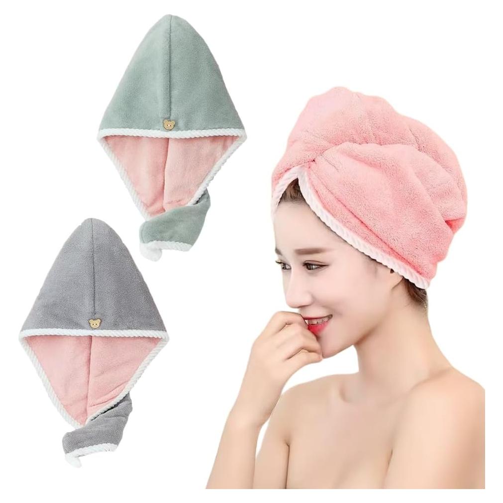 Toalla de Microfibra para el Cabello ALPELA - 2 Unidades, Secado Rápido