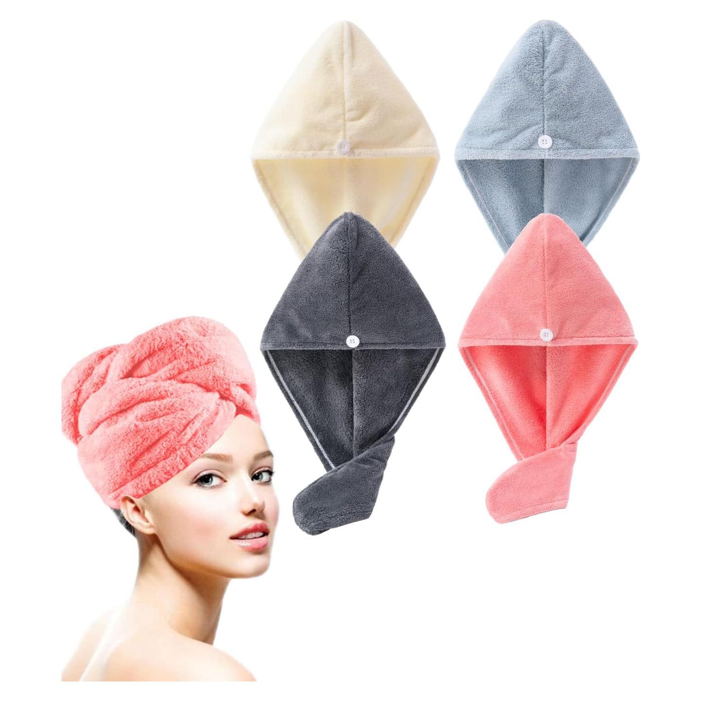 Paquete de 4 Toallas de Microfibra Lumimi para el Cabello 65x25cm