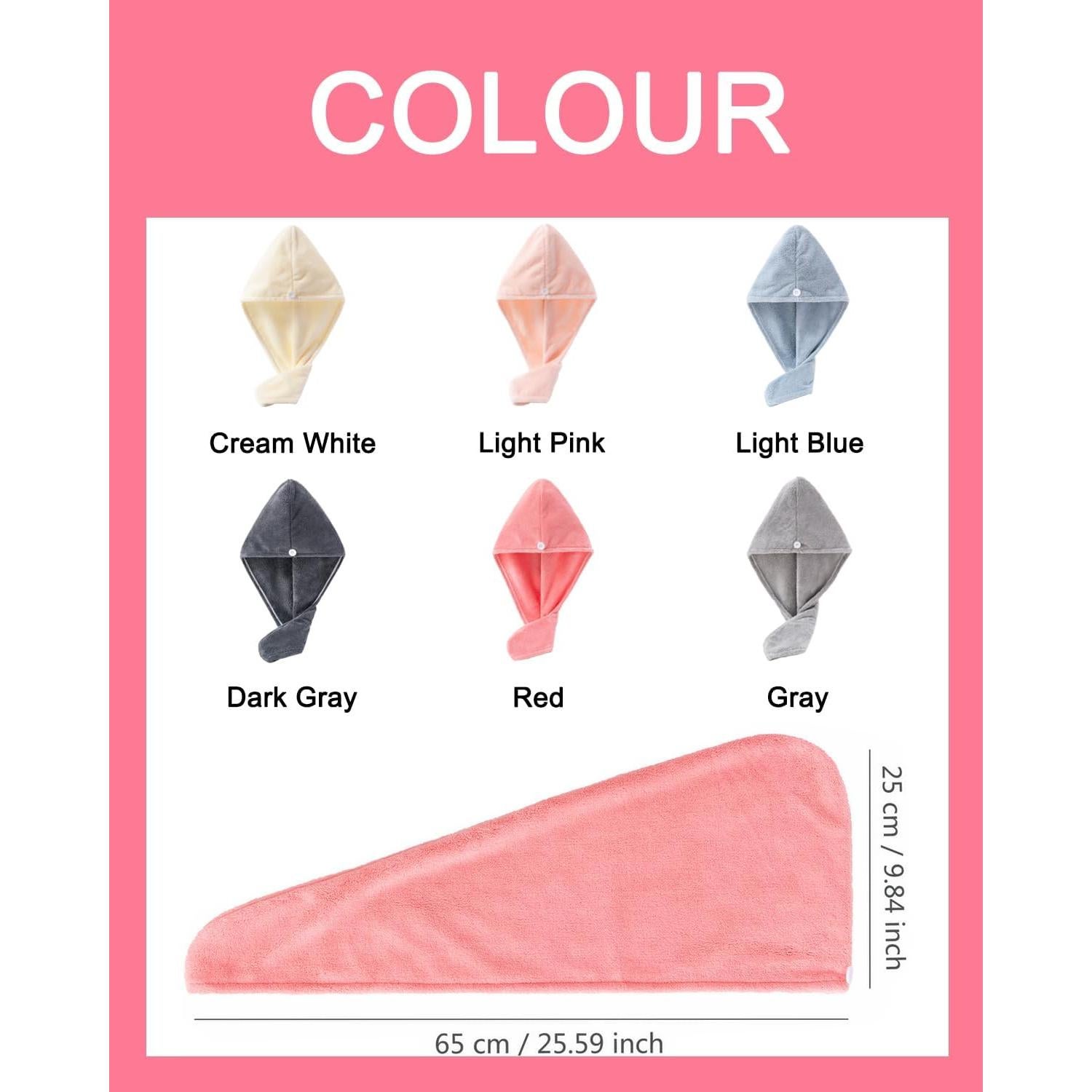 Paquete de 4 Toallas de Microfibra Lumimi para el Cabello 65x25cm