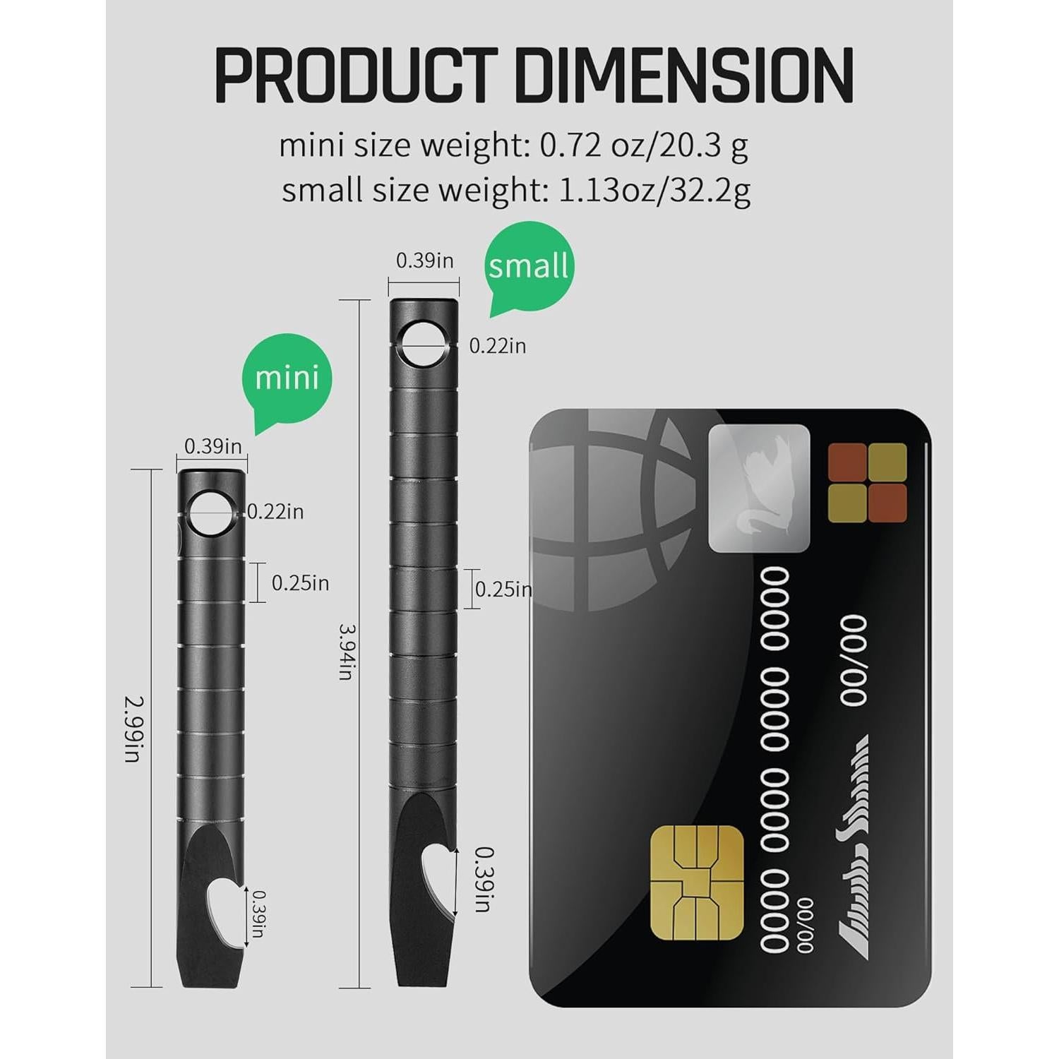 TISUR Multiherramienta de Titanio EDC 6 en 1 Llavero Negro