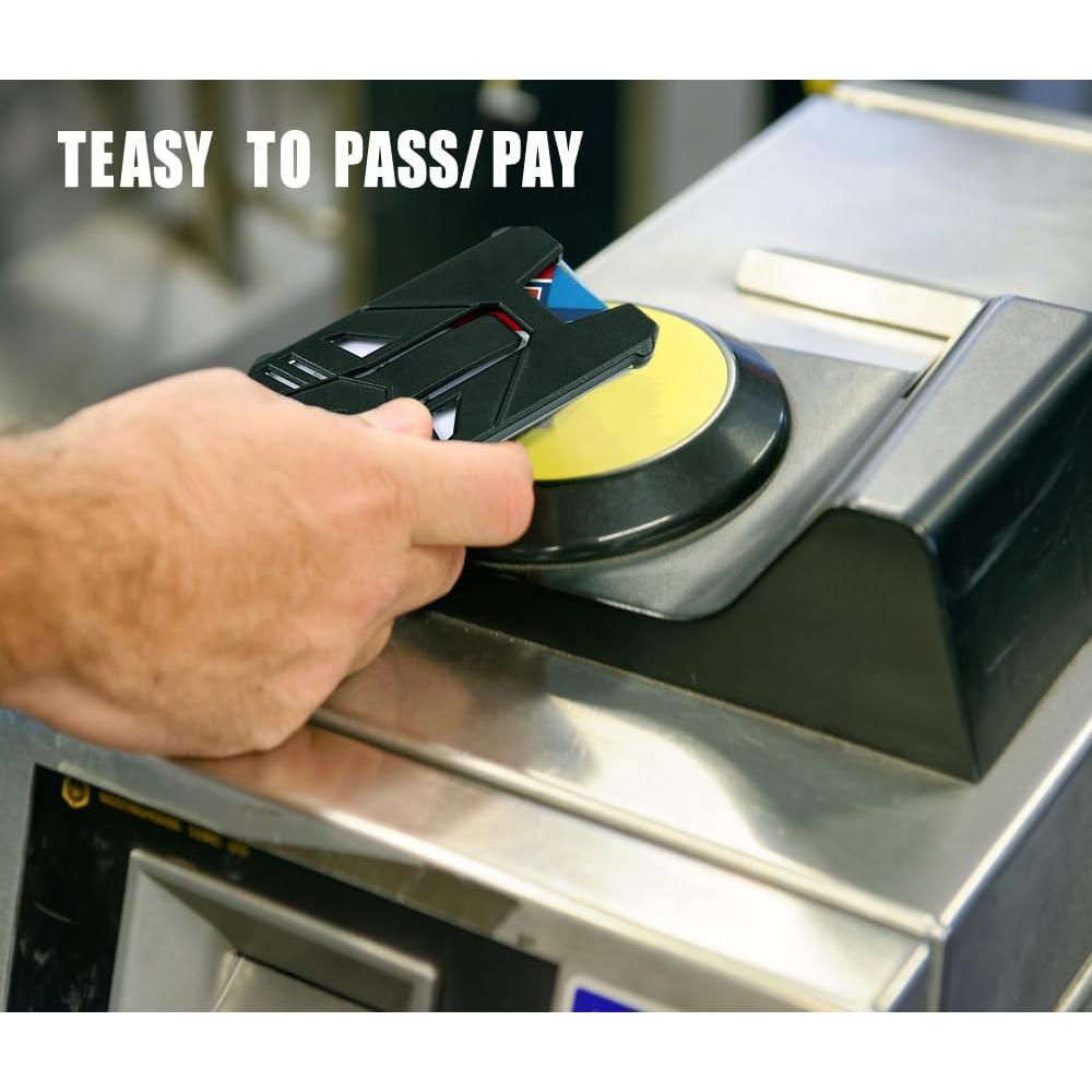 Portatarjetas retráctil COOKOOKY con clip y llavero - 2 Soportes