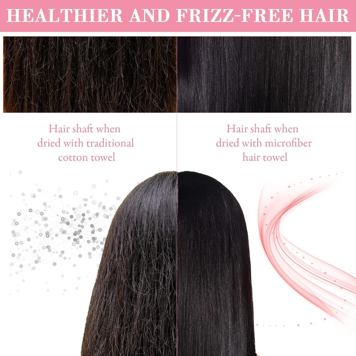 4 Toallas de Microfibra Grande Tatuo para Cabello 51x101 cm