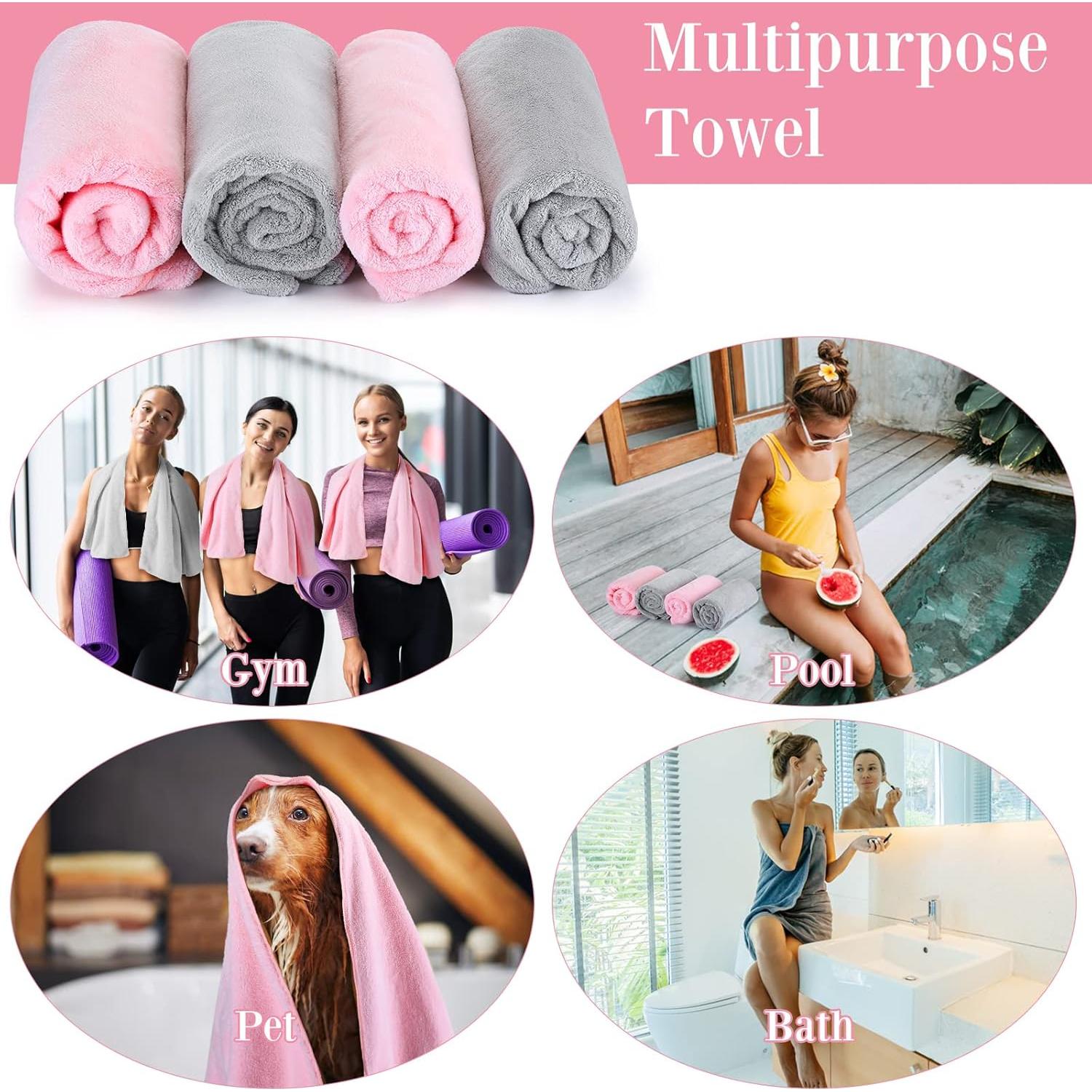 4 Toallas de Microfibra Grande Tatuo para Cabello 51x101 cm