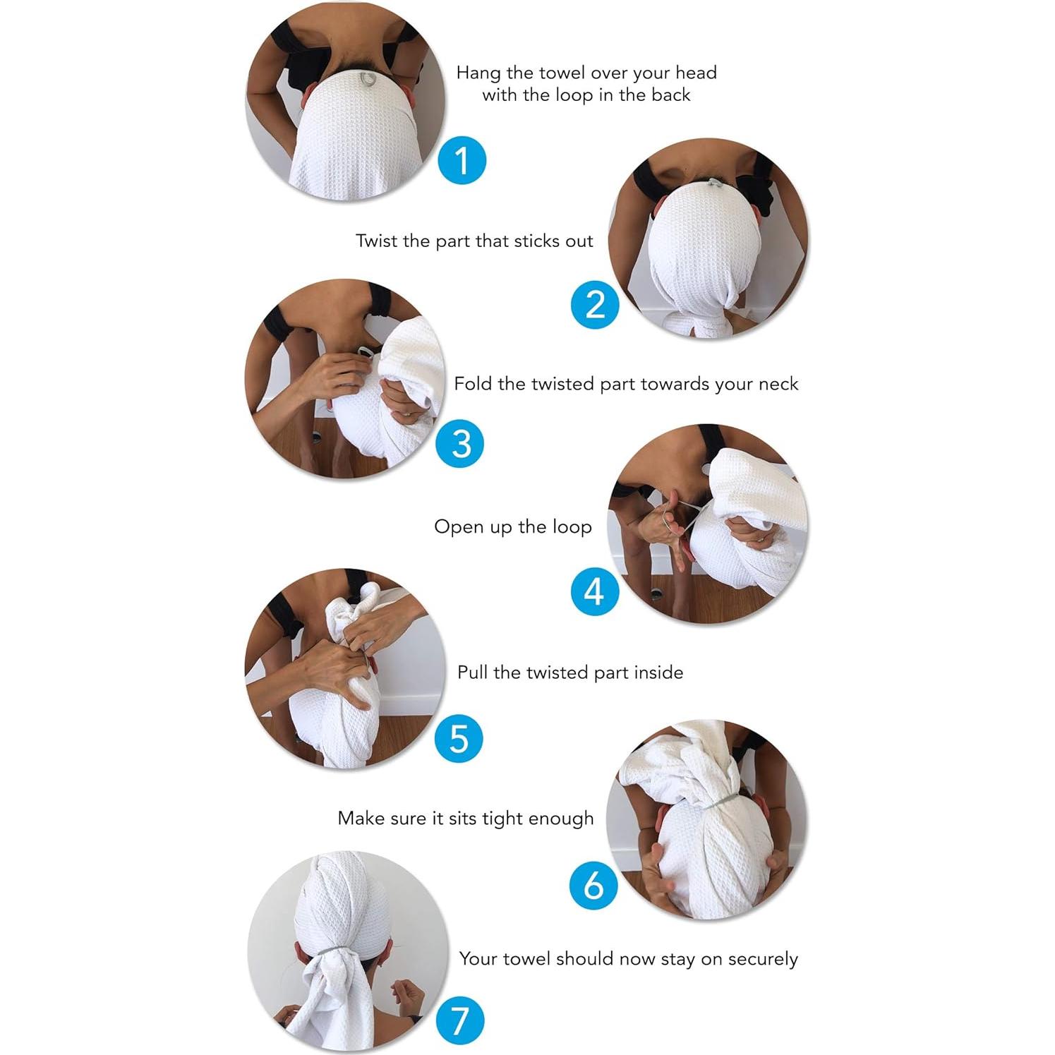 Toalla de Cabello Microfibra Cuerpo Deseado 114.3x63.5 cm Blanca