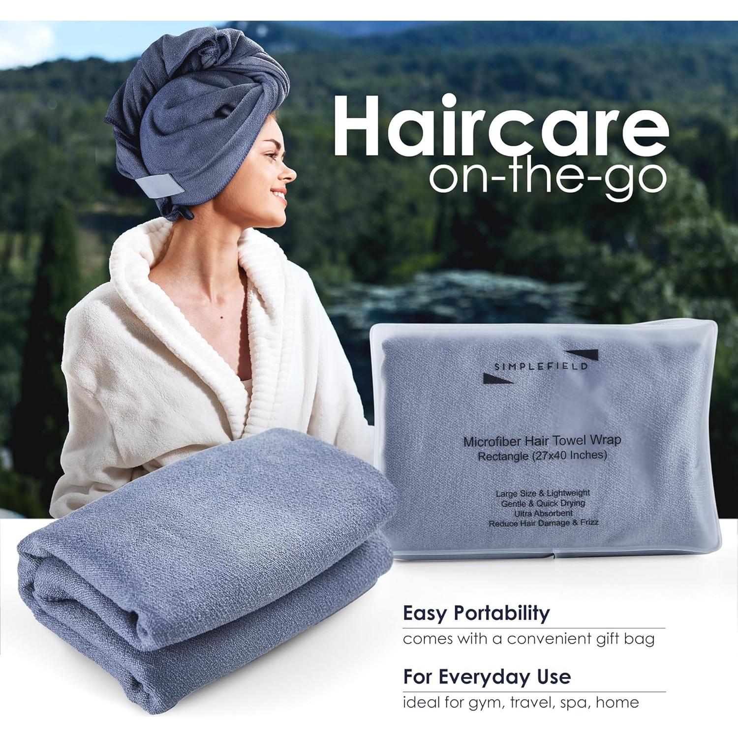 Toalla de Microfibra Grande SimpleField para Cabello 101.6x68.5 cm