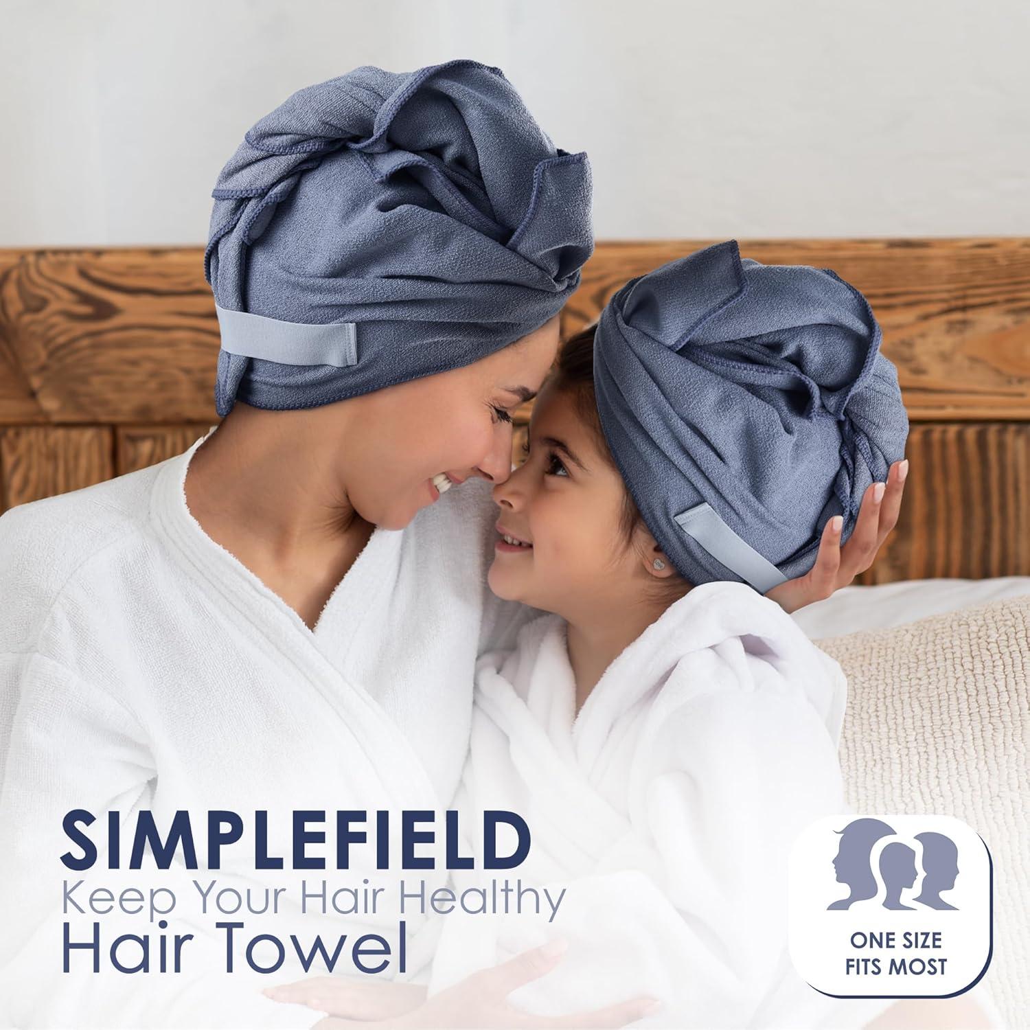 Toalla de Microfibra Grande SimpleField para Cabello 101.6x68.5 cm