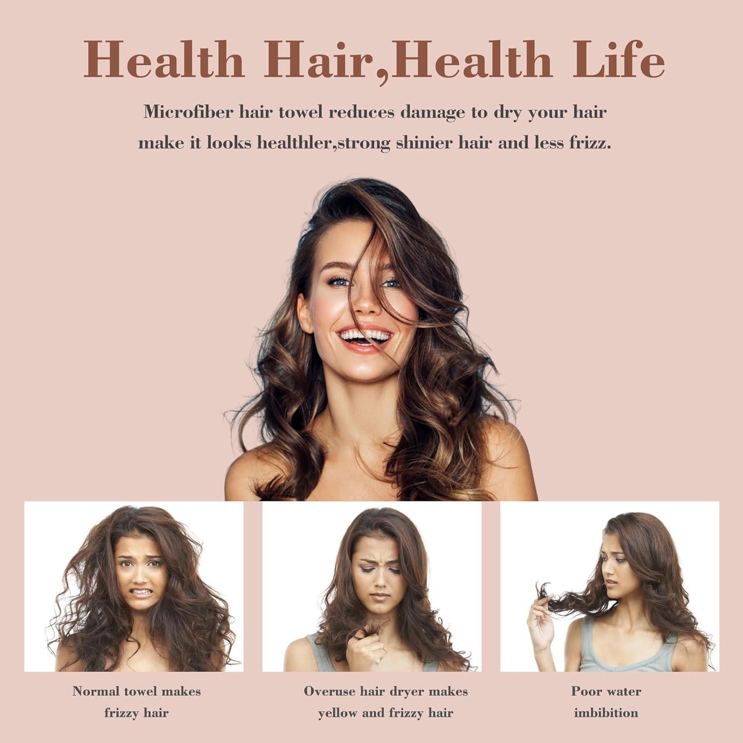 Toalla de Envoltura para Cabello Bsofter Microfibra Rosa 1 Paquete