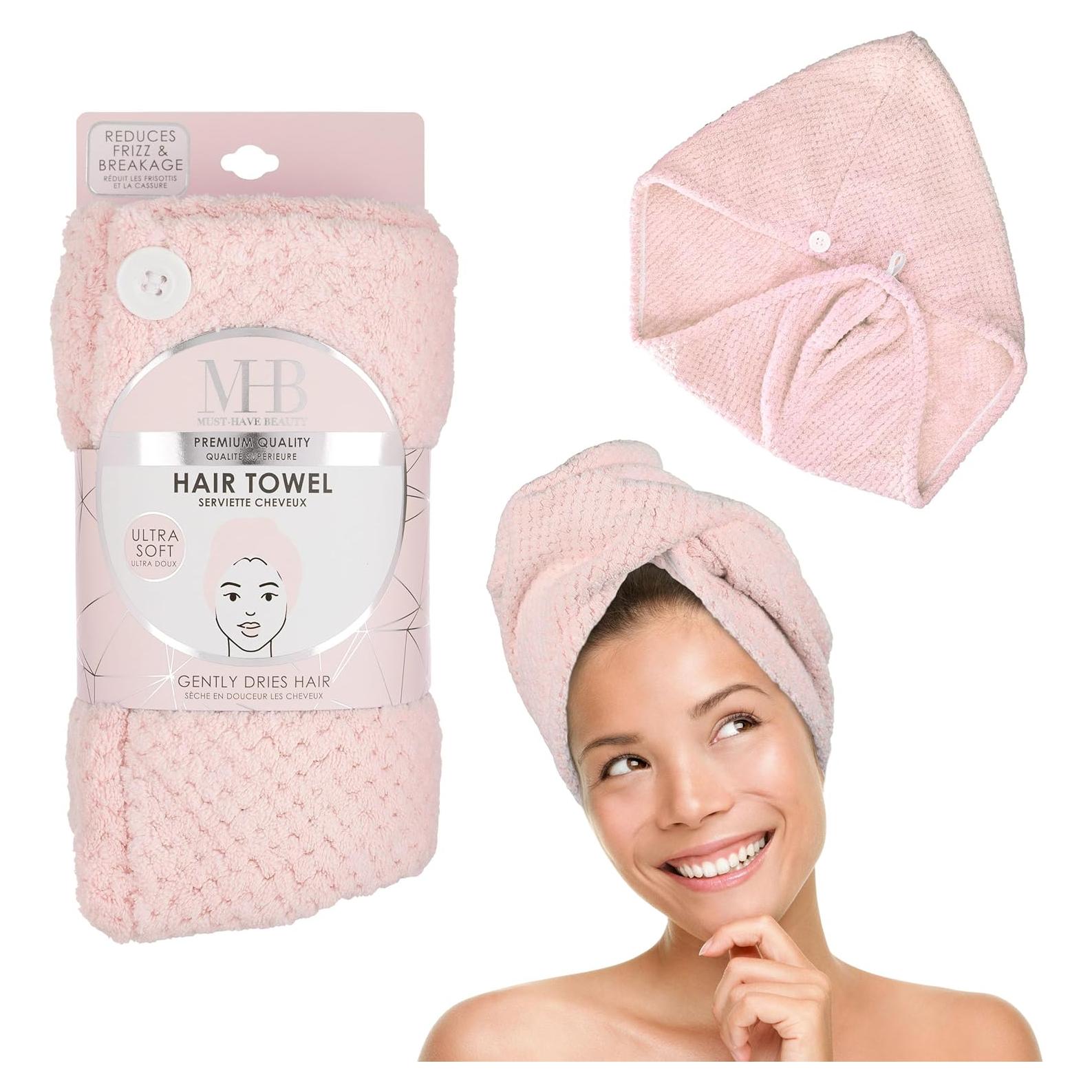 Toalla de Cabello Microfibra Expressions Rosa 58x20cm Ultra Suave