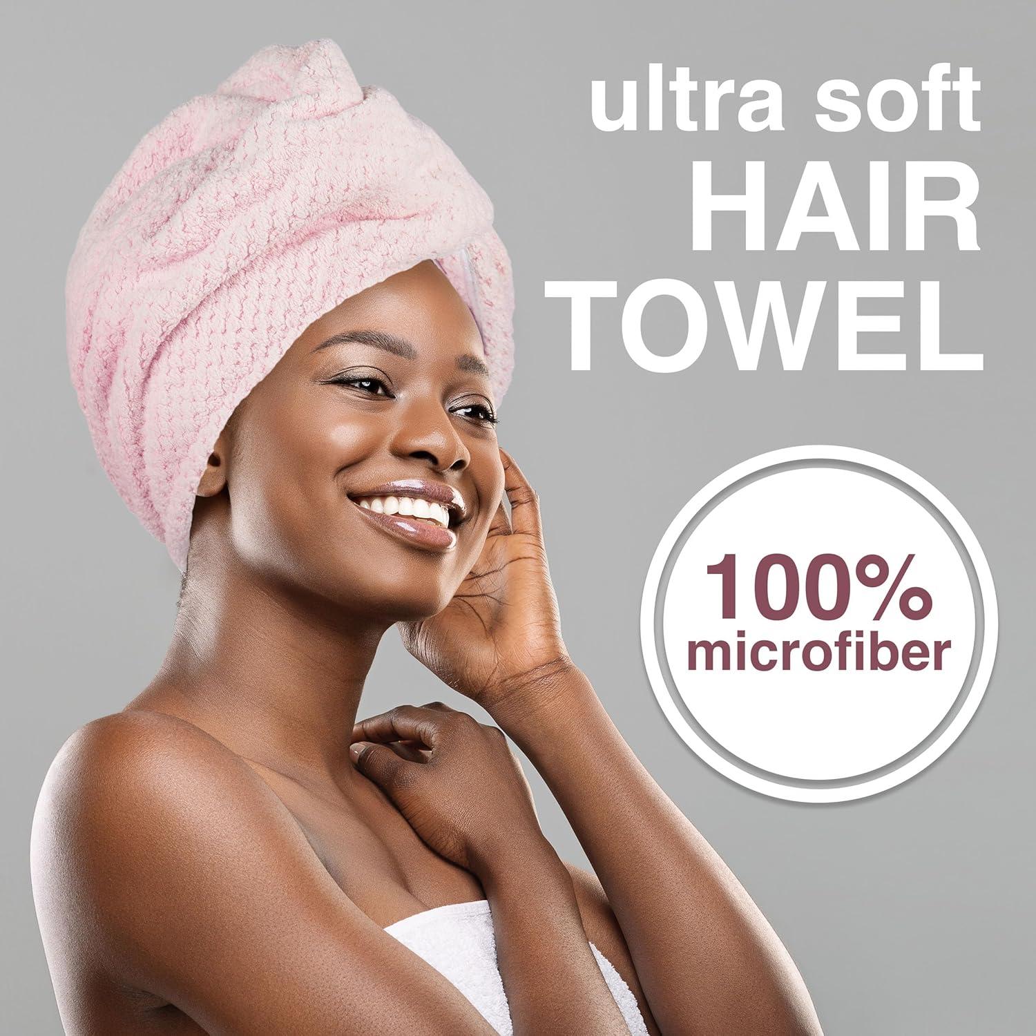 Toalla de Cabello Microfibra Expressions Rosa 58x20cm Ultra Suave